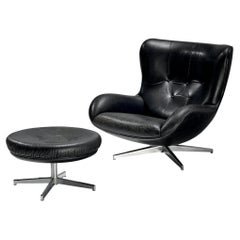 Illum Wikkelsø for Mikael Laursen Swivel 'ML214' Lounge Chair with Ottoman 