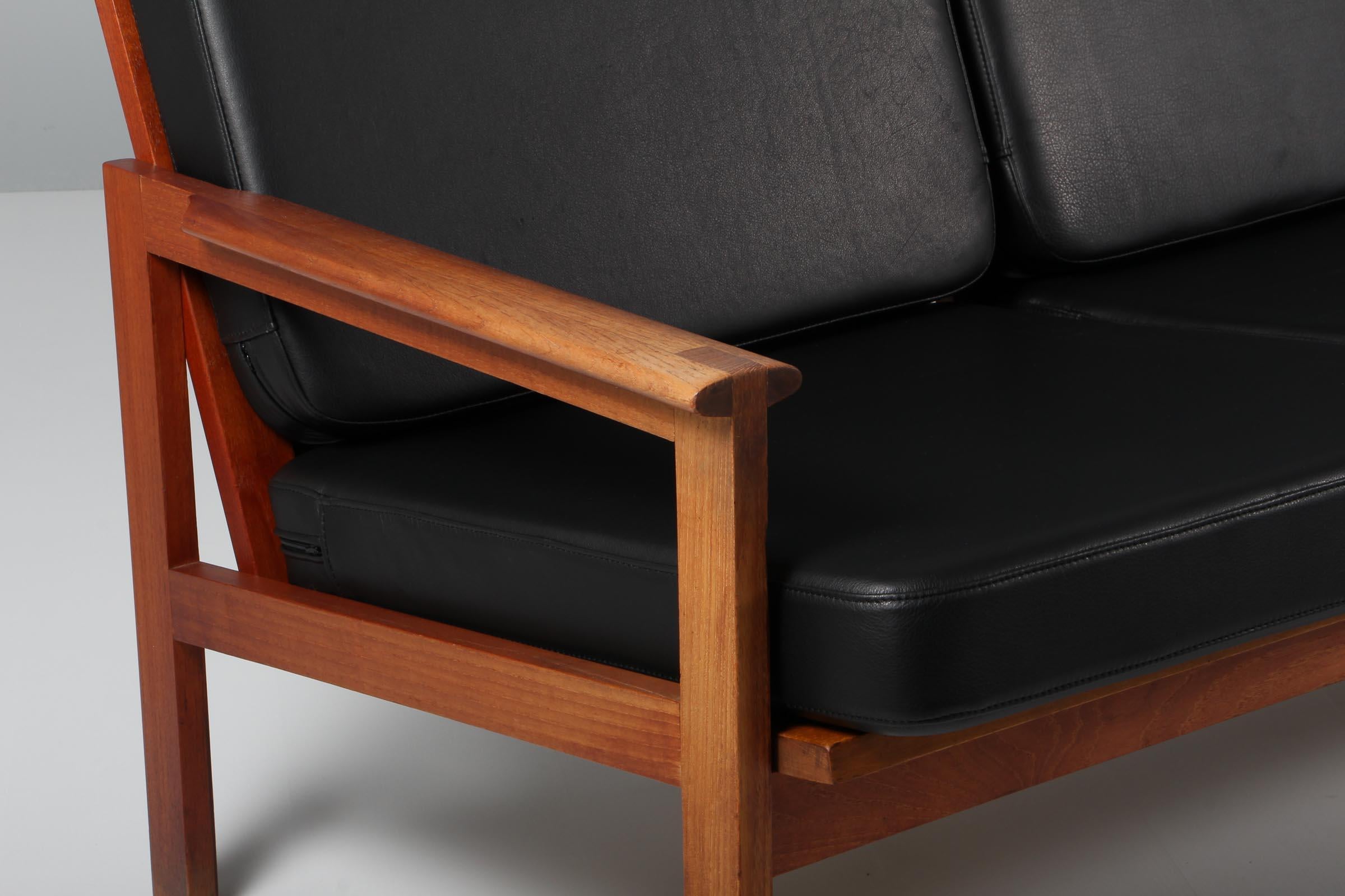Scandinavian Modern Illum Wikkelsø for N. Eilersen Three Seat Sofa, Model Capella, in Solid Teak
