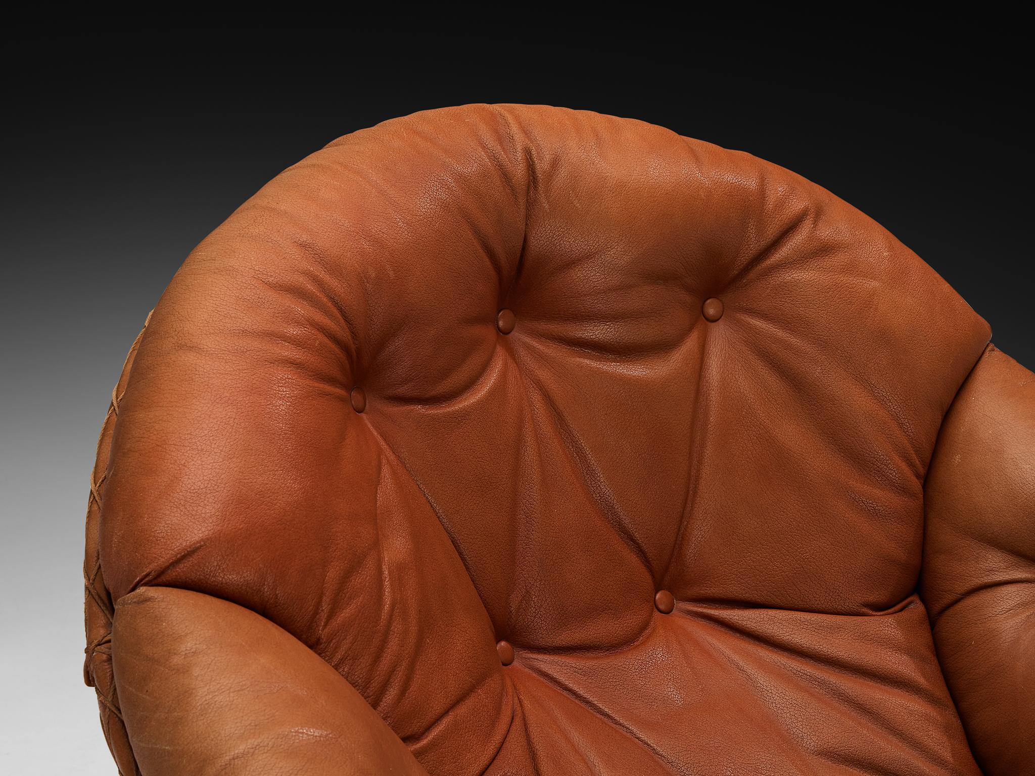 Illum Wikkelsø for Ryesberg Møbler 'Apollo' Lounge Chair in Leather For Sale 4