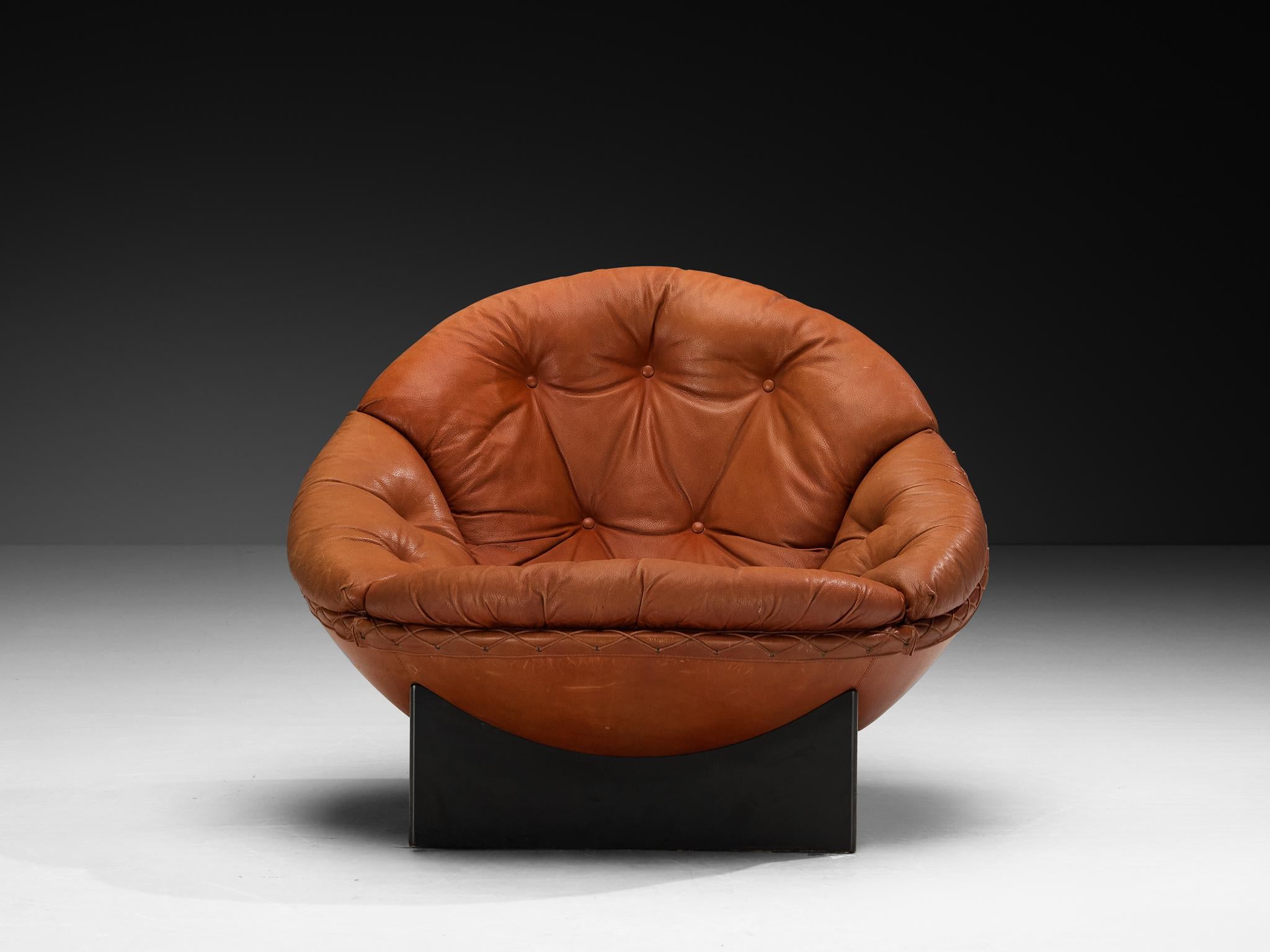 Danish Illum Wikkelsø for Ryesberg Møbler 'Apollo' Lounge Chair in Leather For Sale