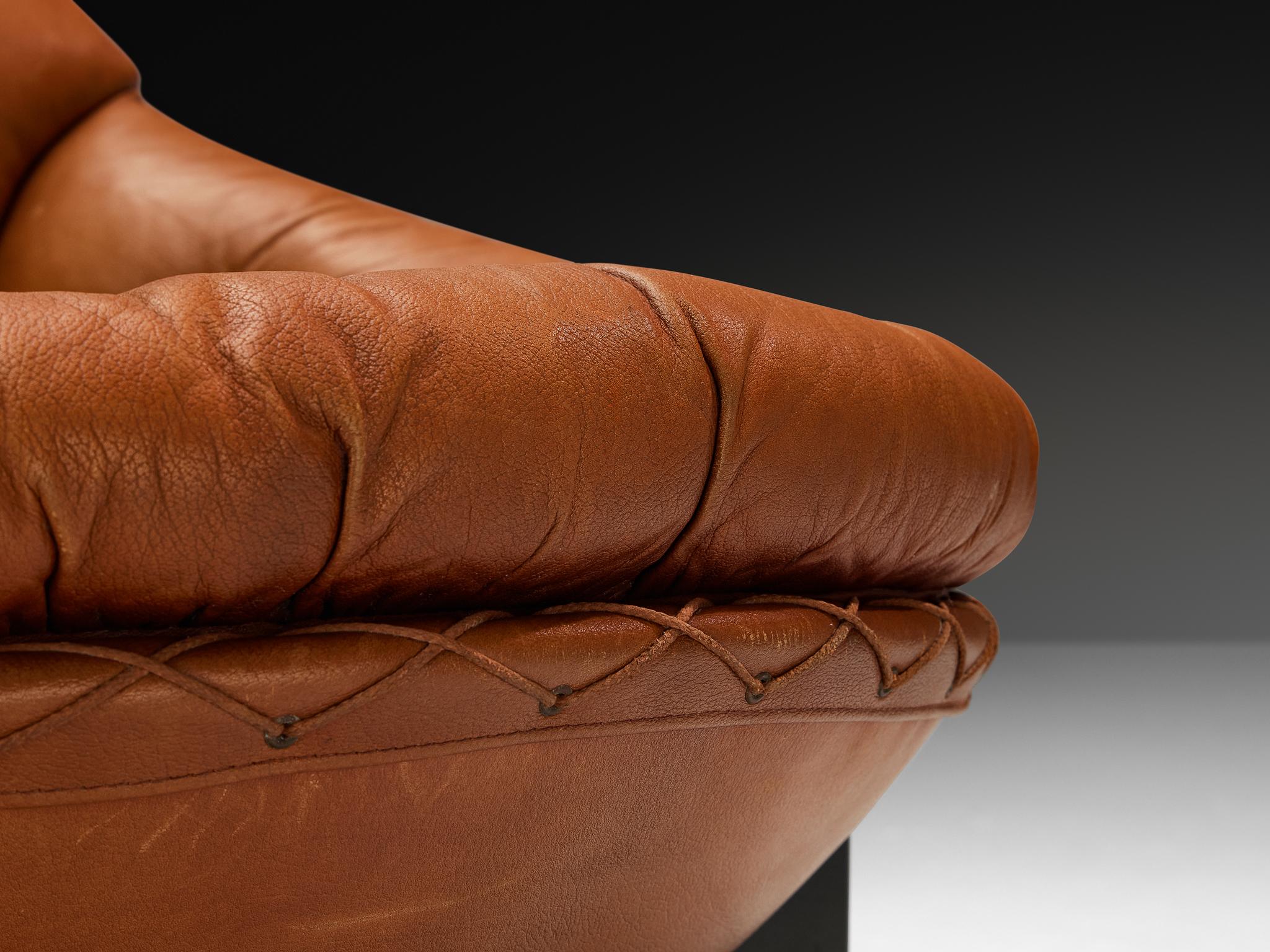 Illum Wikkelsø for Ryesberg Møbler 'Apollo' Lounge Chair in Leather For Sale 1