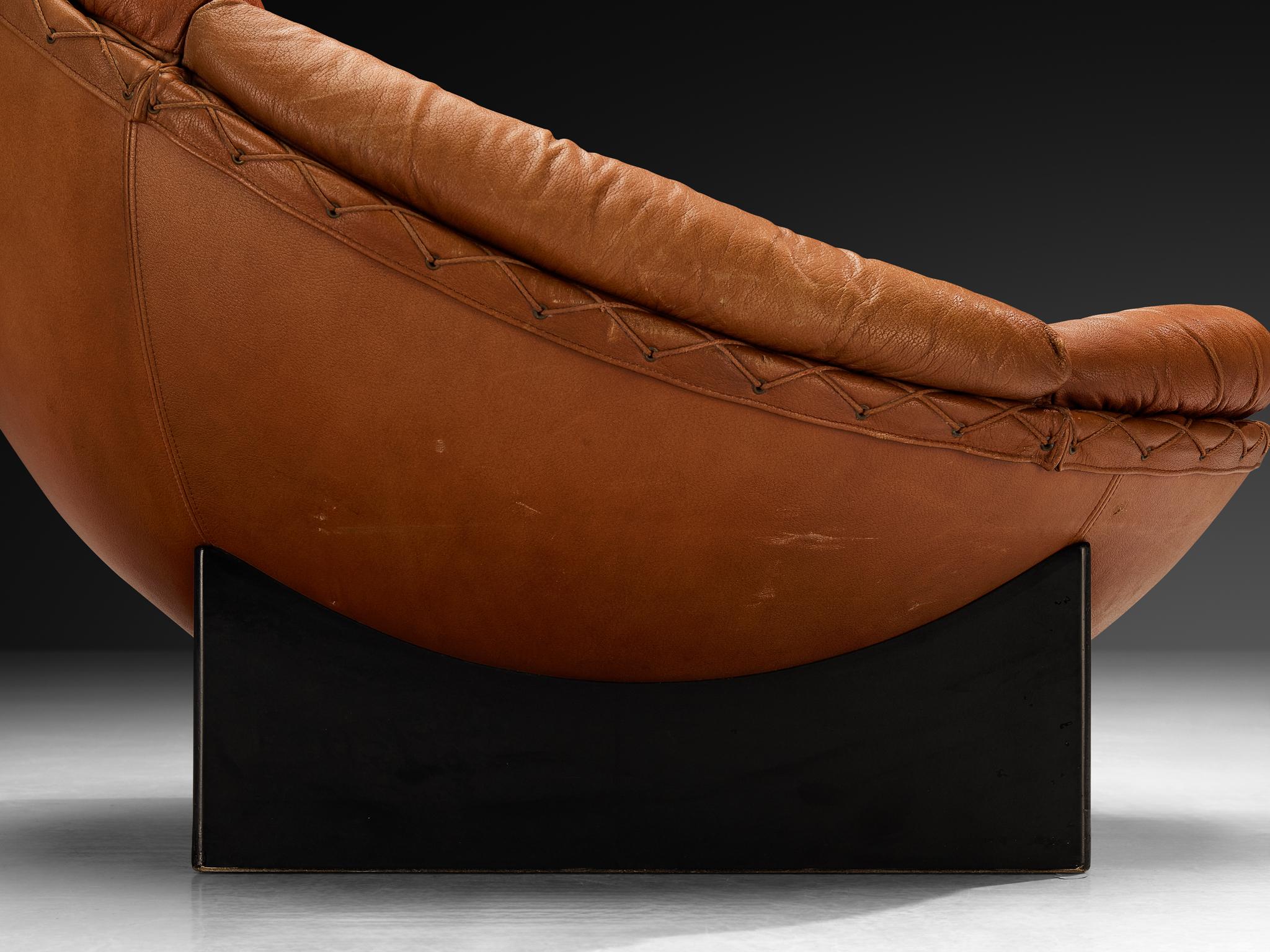 Illum Wikkelsø for Ryesberg Møbler 'Apollo' Lounge Chair in Leather For Sale 2