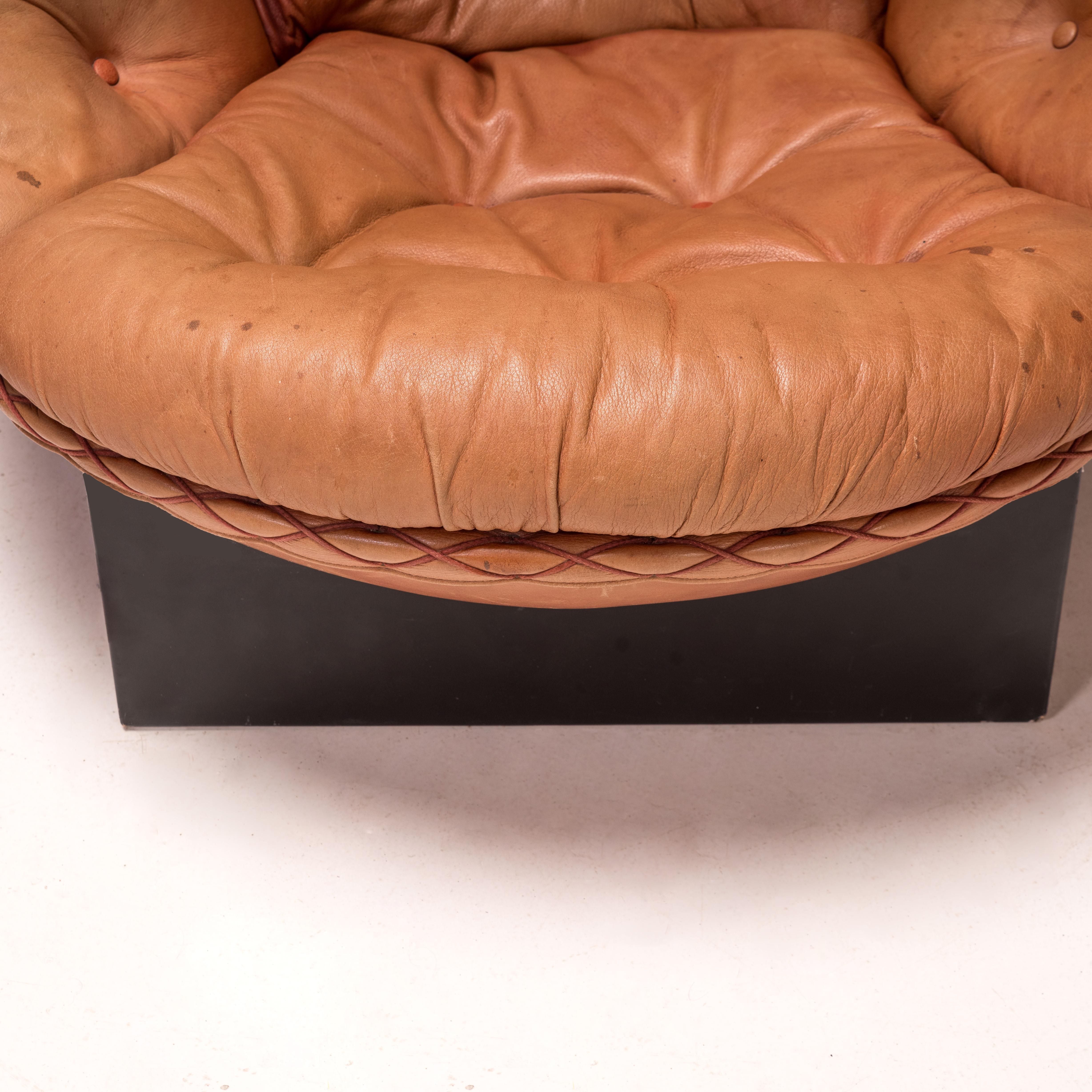 Mid Century Illum Wikkelsø for Ryesberg Møbler Brown Leather Armchairs, Set of 2 2