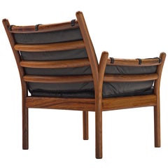 Illum Wikkelsø 'Genius' Chair in Rosewood and Black Leather