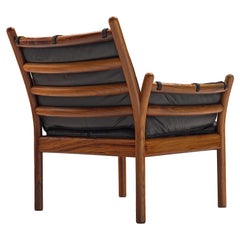 Illum Wikkelsø 'Genius' Chair in Rosewood and Black Leather