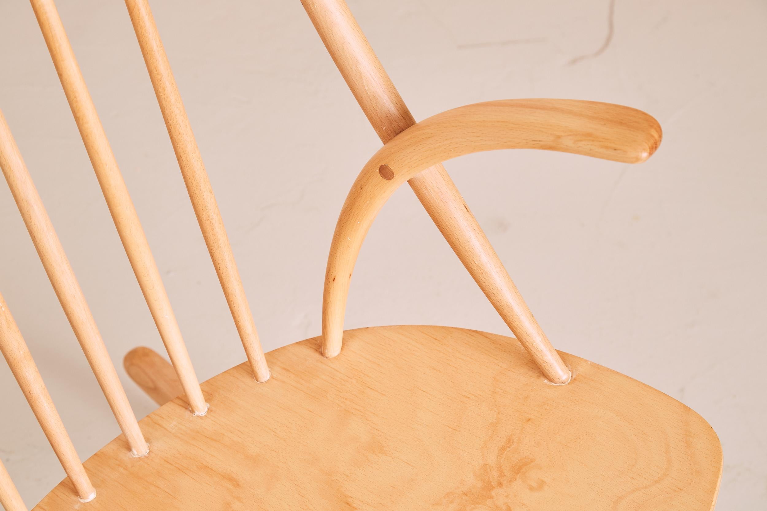 One of the most iconic rocking chairs produced during the Danish mid century furniture period, the IW3 is ergonomically designed and constructed in a beech with beautiful grain. Wikkelsø’s aesthetic is considered quintessentially Scandinavian,