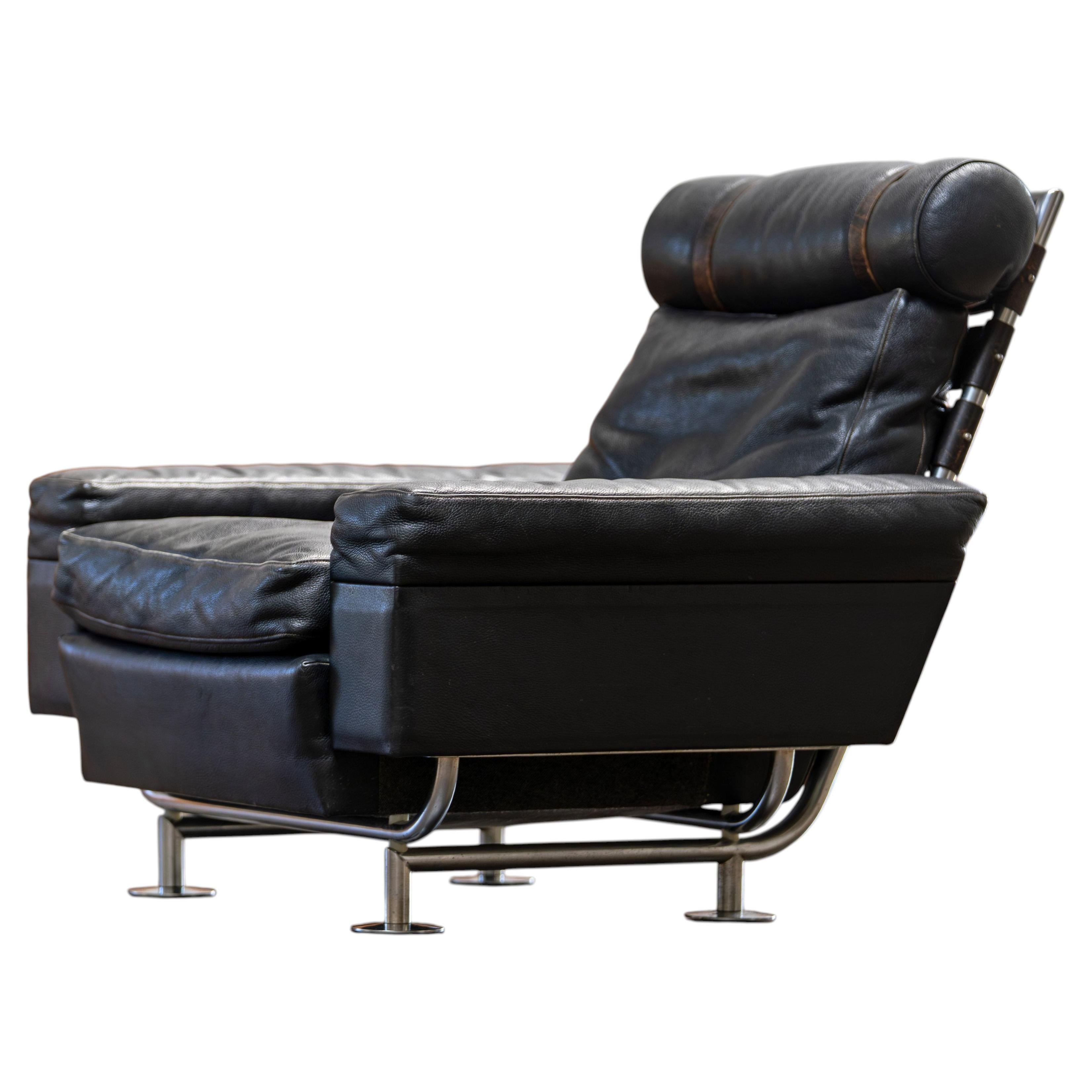 Illum Wikkelsø - Leder-Loungesessel Dänisches Design, 1960er Jahre