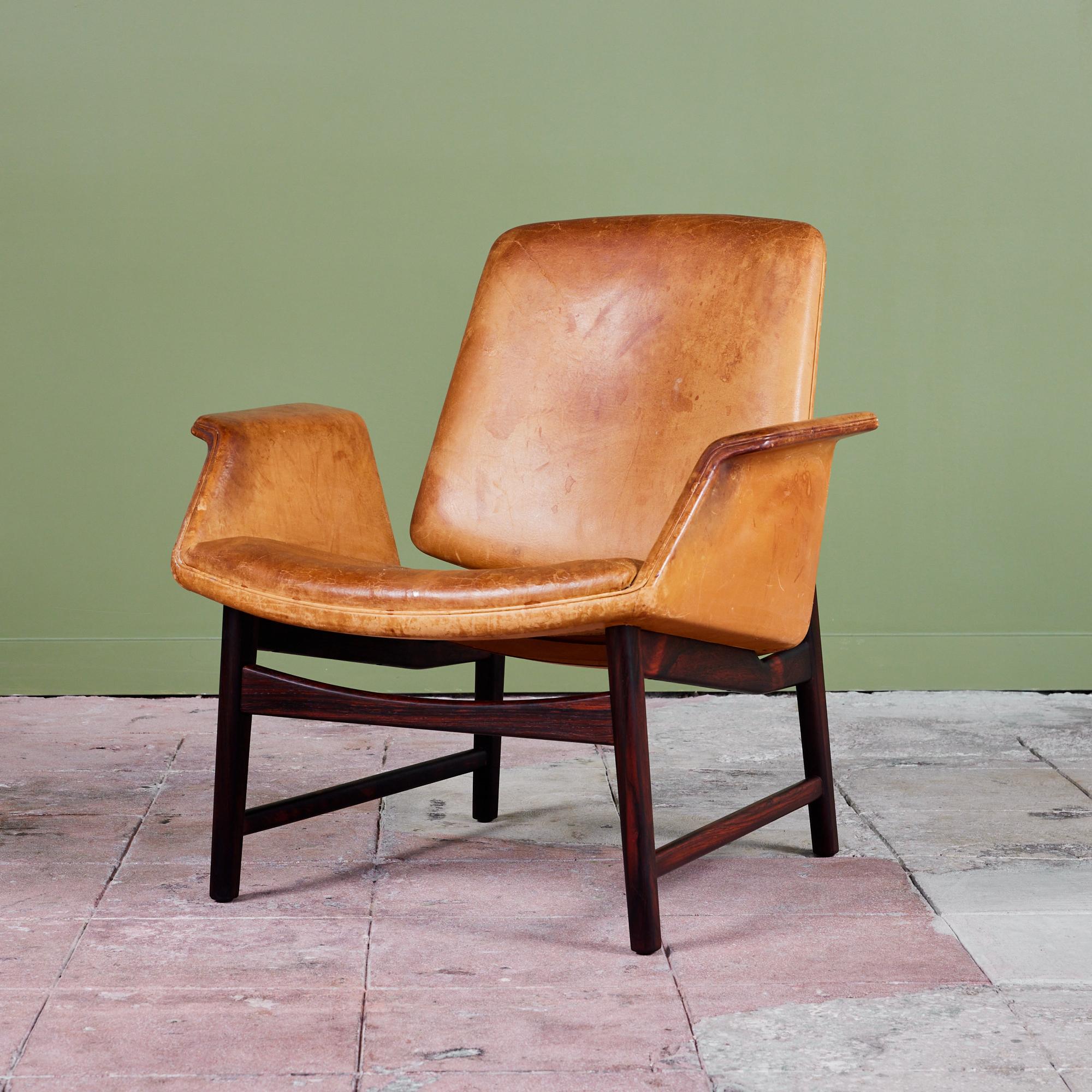 Illum Wikkelsø Leather Lounge Chair for Aarhus For Sale 3