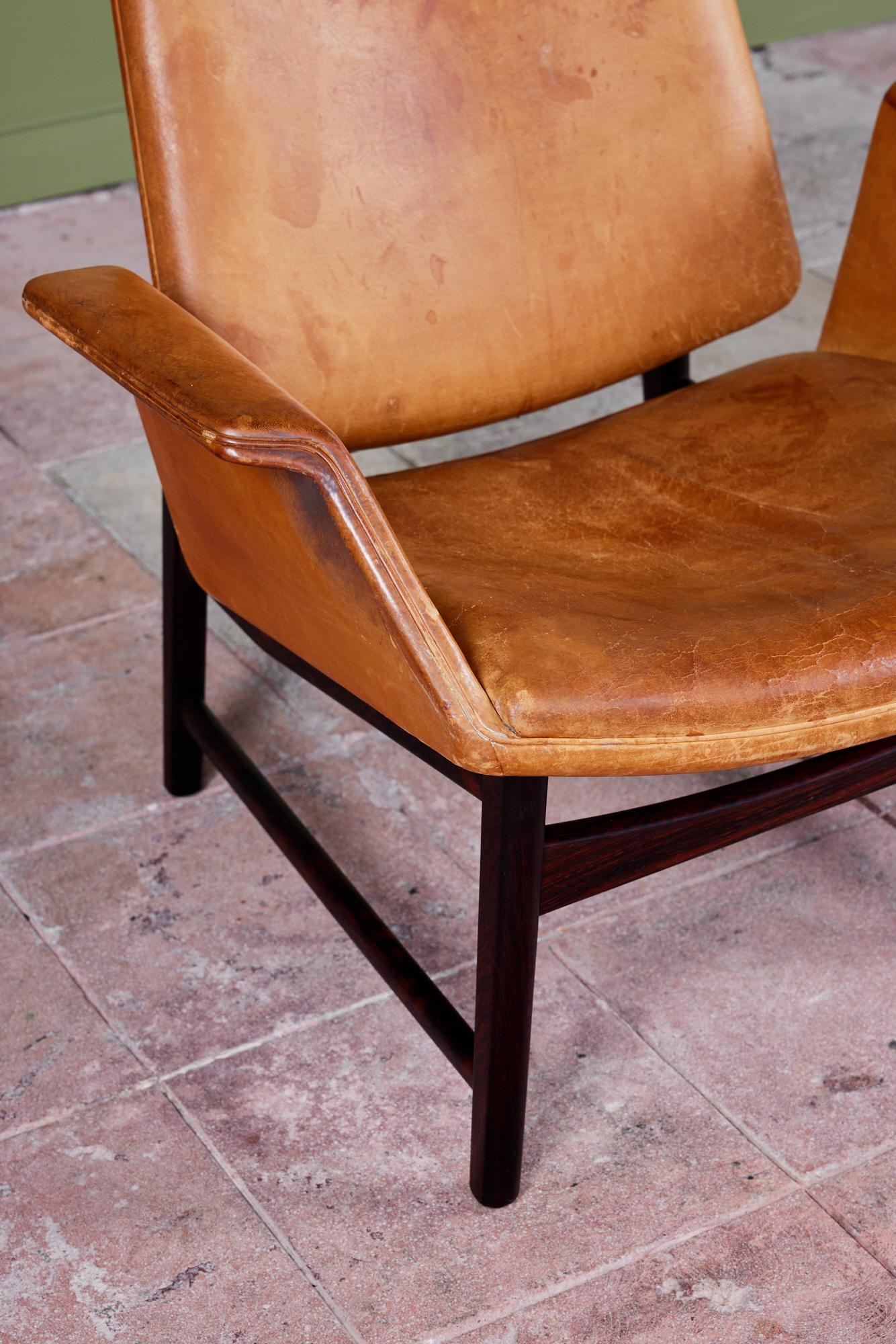 Illum Wikkelsø Leather Lounge Chair for Aarhus For Sale 4