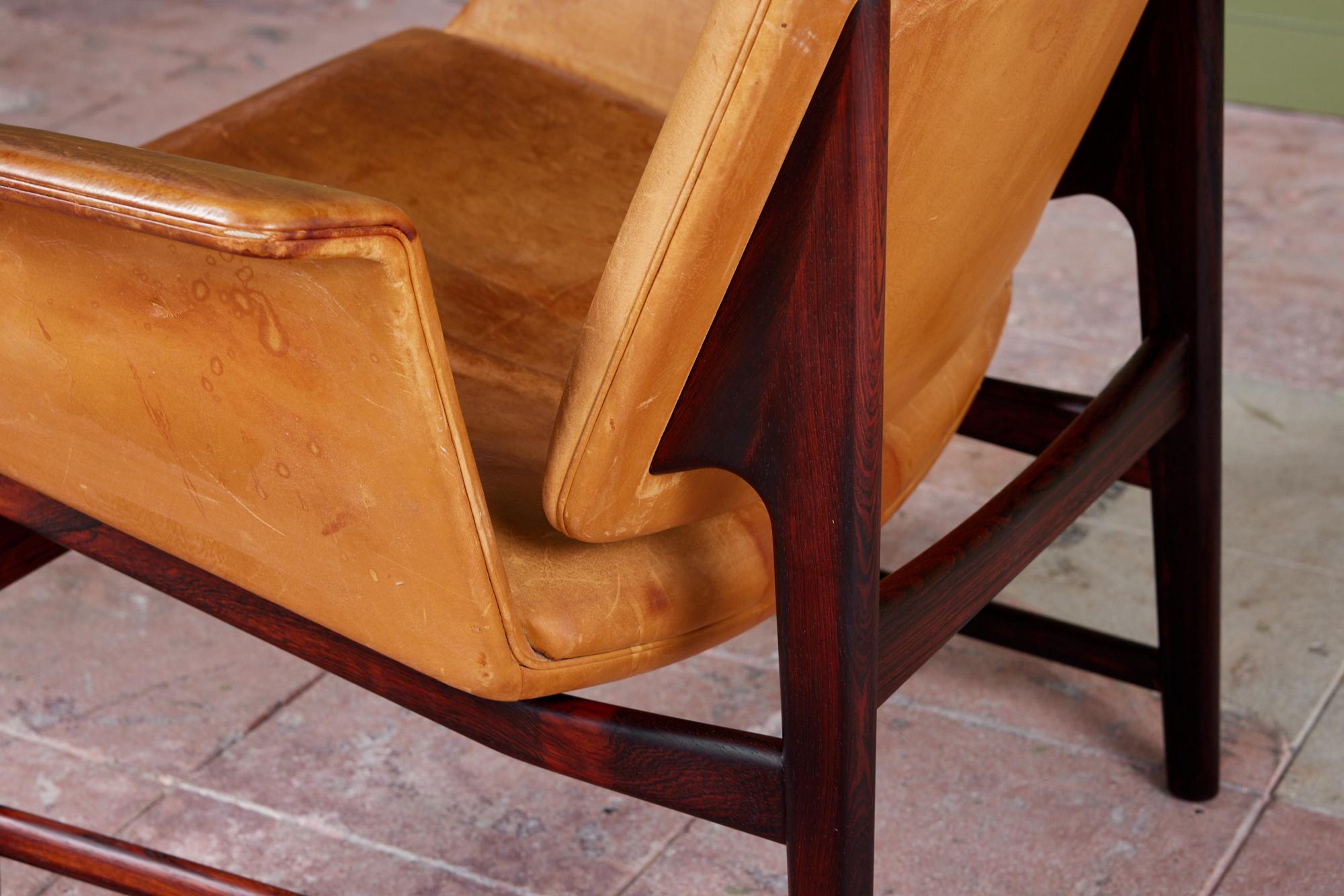 Illum Wikkelsø Leather Lounge Chair for Aarhus For Sale 6