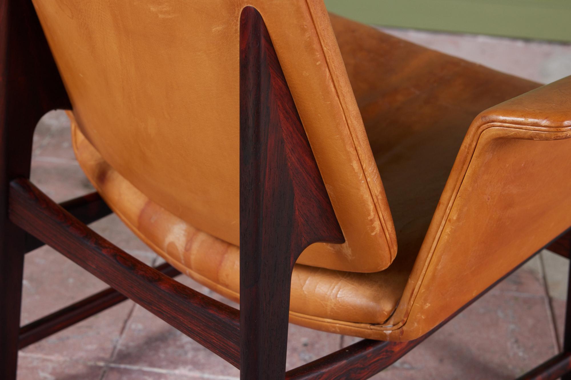 Illum Wikkelsø Leather Lounge Chair for Aarhus For Sale 6