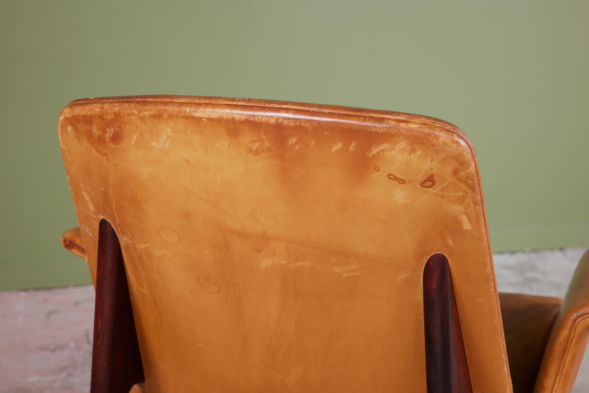 Illum Wikkelsø Leather Lounge Chair for Aarhus For Sale 8