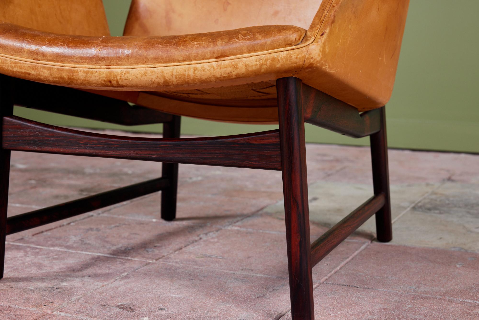 Illum Wikkelsø Leather Lounge Chair for Aarhus For Sale 9