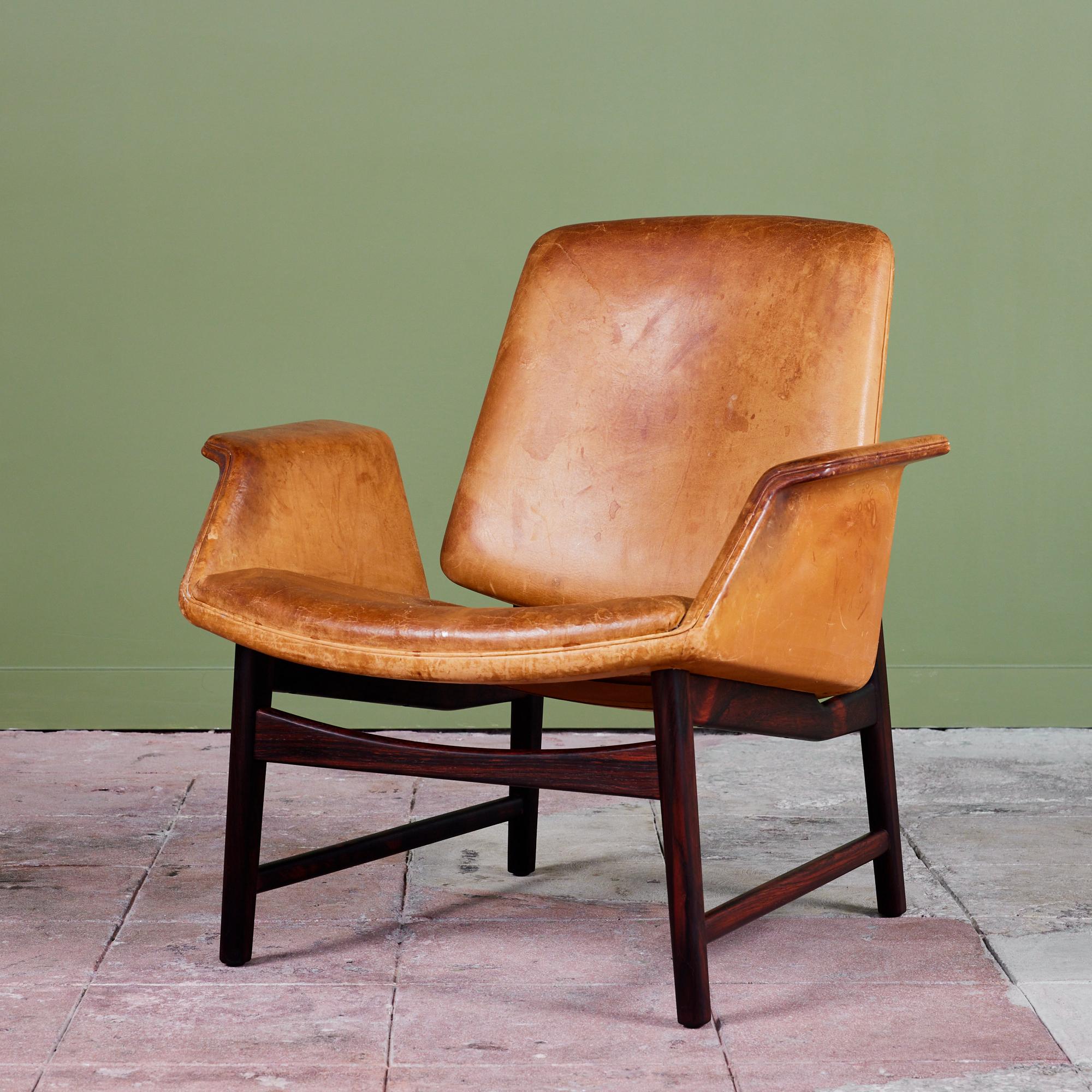 Illum Wikkelsø Lounge-Sessel aus Leder für Aarhus (Moderne der Mitte des Jahrhunderts) im Angebot