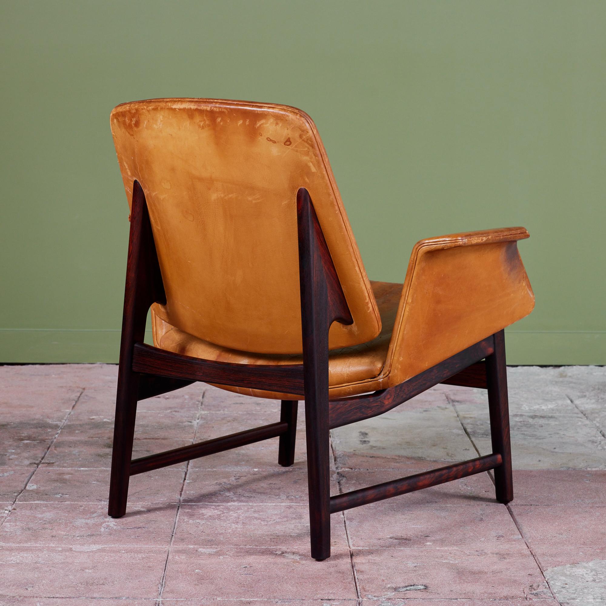 Illum Wikkelsø Leather Lounge Chair for Aarhus For Sale 1