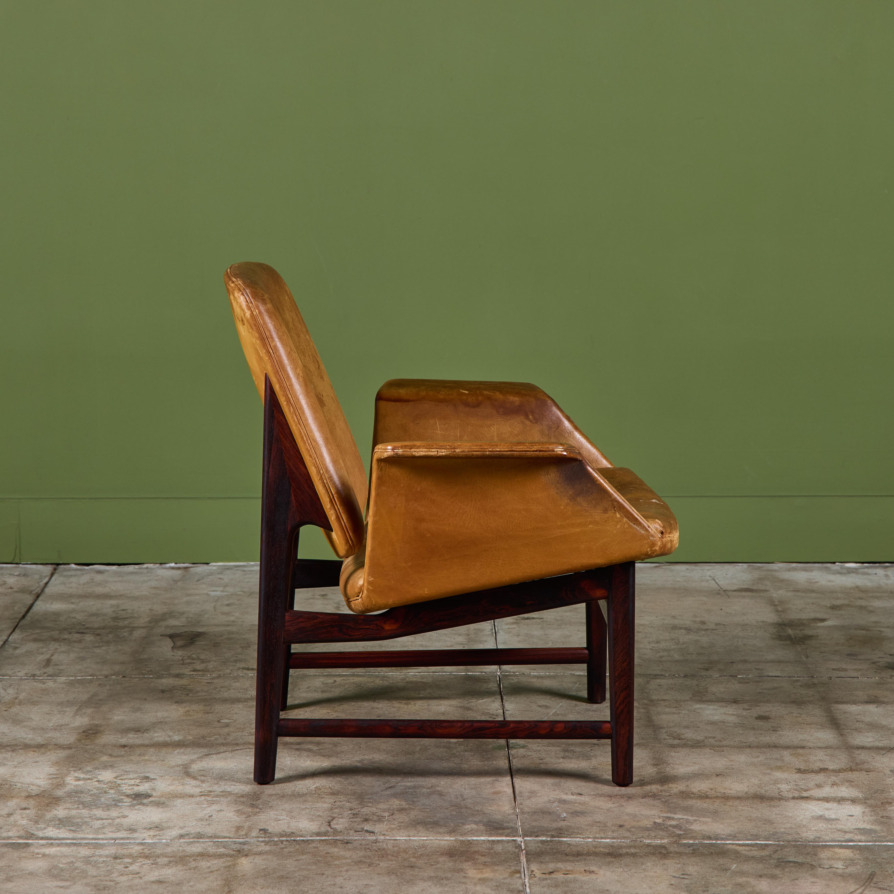 Illum Wikkelsø Sillón de cuero para Aarhus Danés en venta