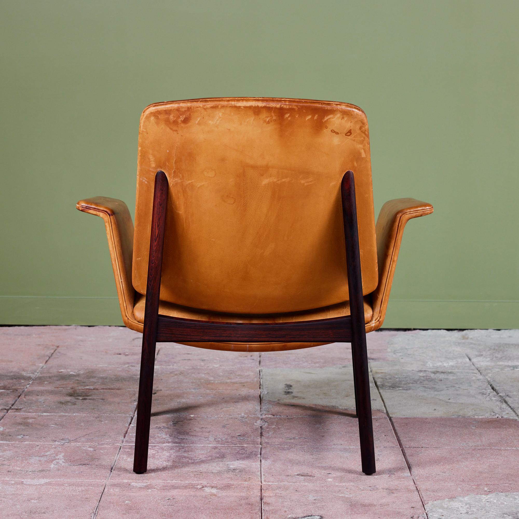 Illum Wikkelsø Leather Lounge Chair for Aarhus For Sale 2