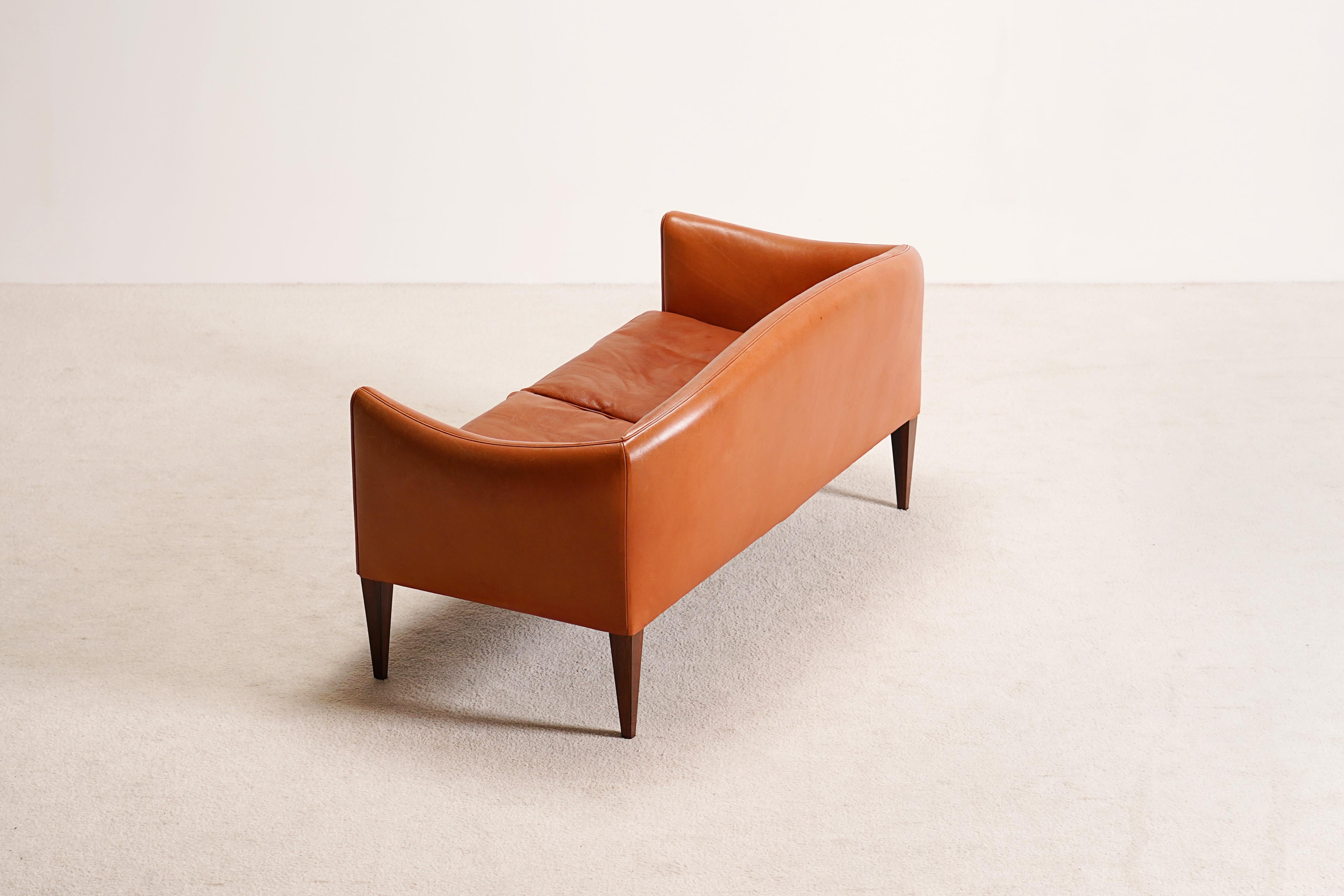 Illum Wikkelsø, Leather Sofa for Holger Christiansen, Denmark, 1960 For Sale 4