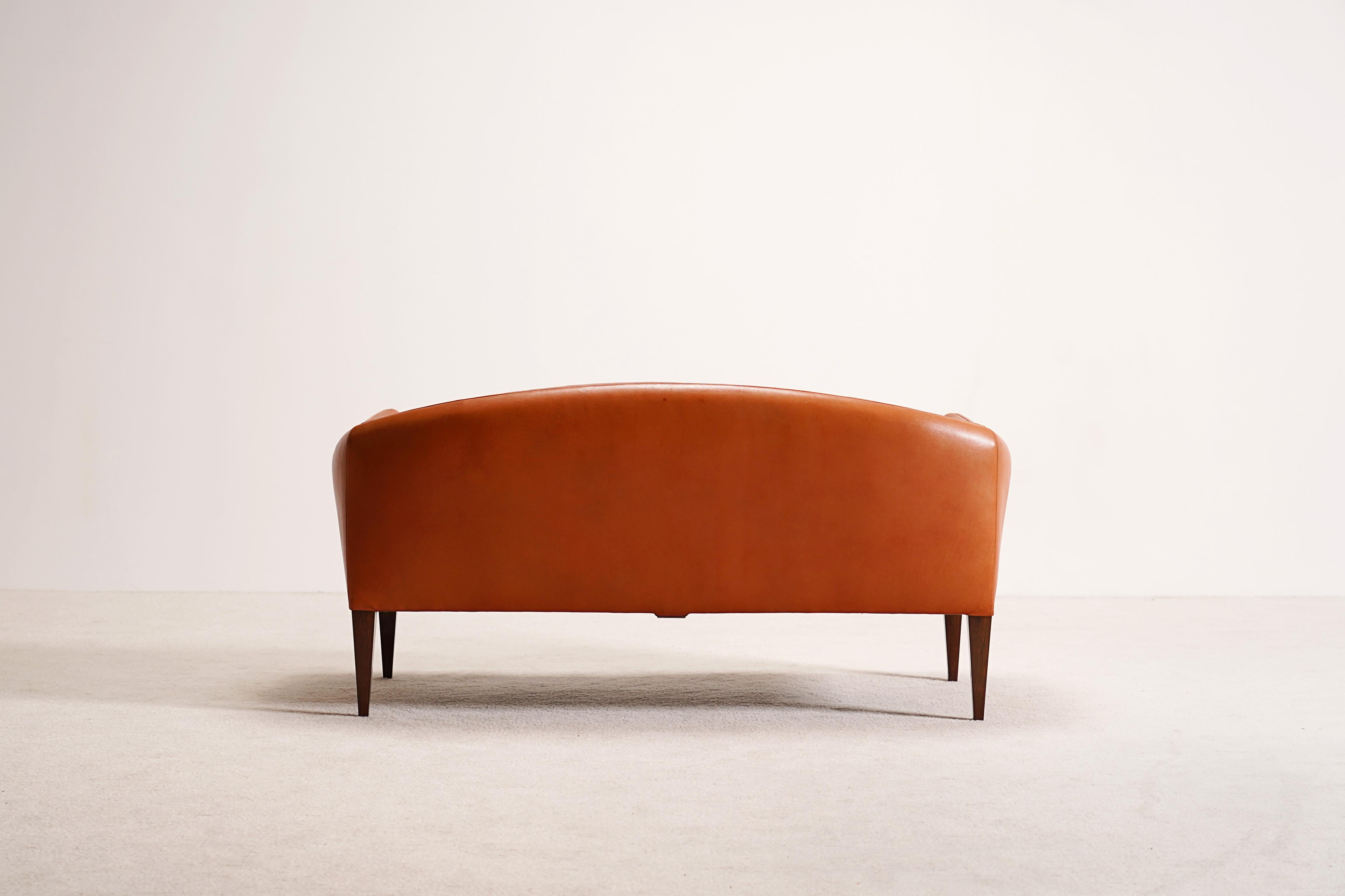 Illum Wikkelsø, Leather Sofa for Holger Christiansen, Denmark, 1960 For Sale 2