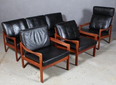 Illum Wikkelsø Living Room Set, Three Seater Sofa and highback lounge chair
