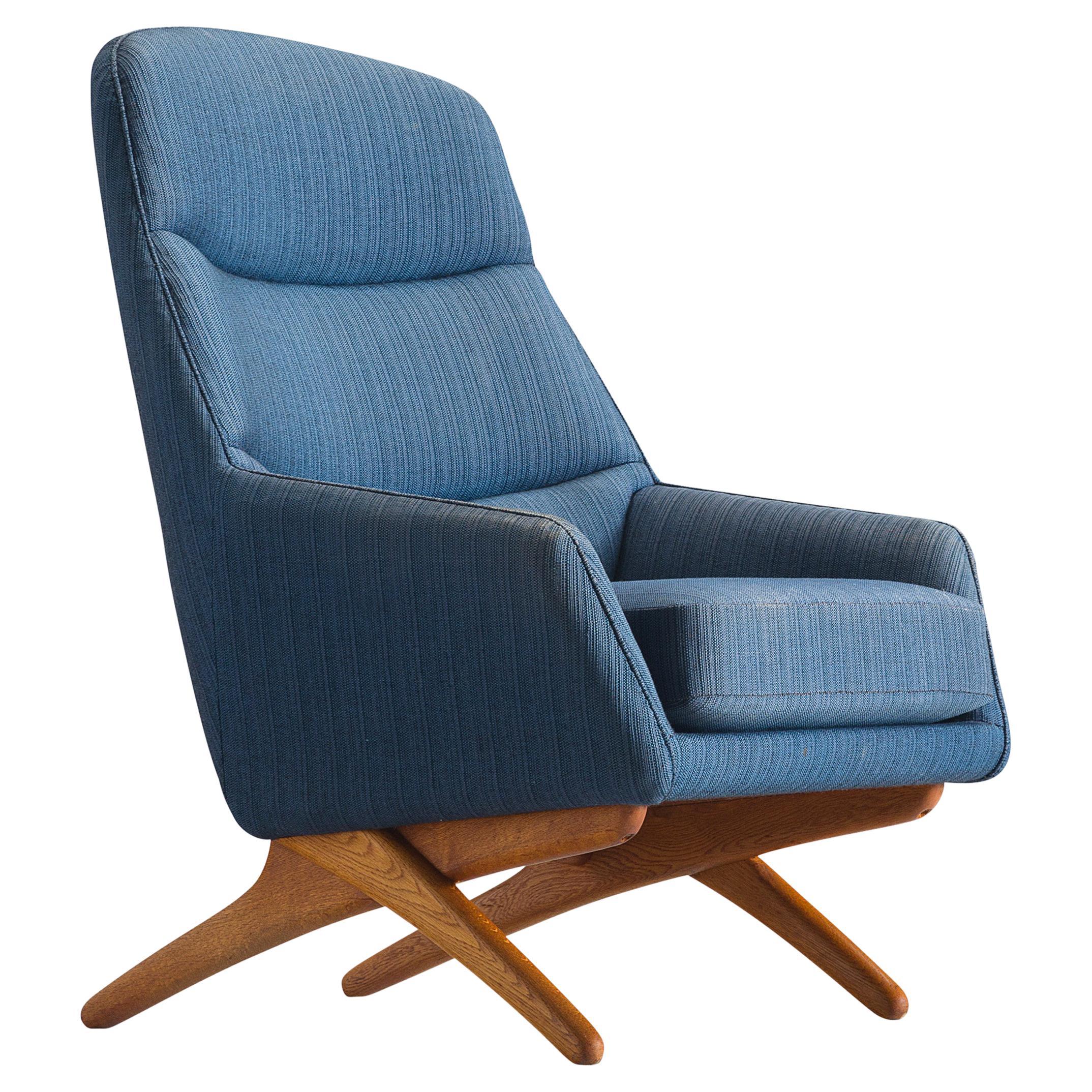 Chaise longue Illum Wikkelsø en tissu bleu