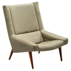 Vintage Illum Wikkelsø Lounge Chair Model 50 in Green Upholstery