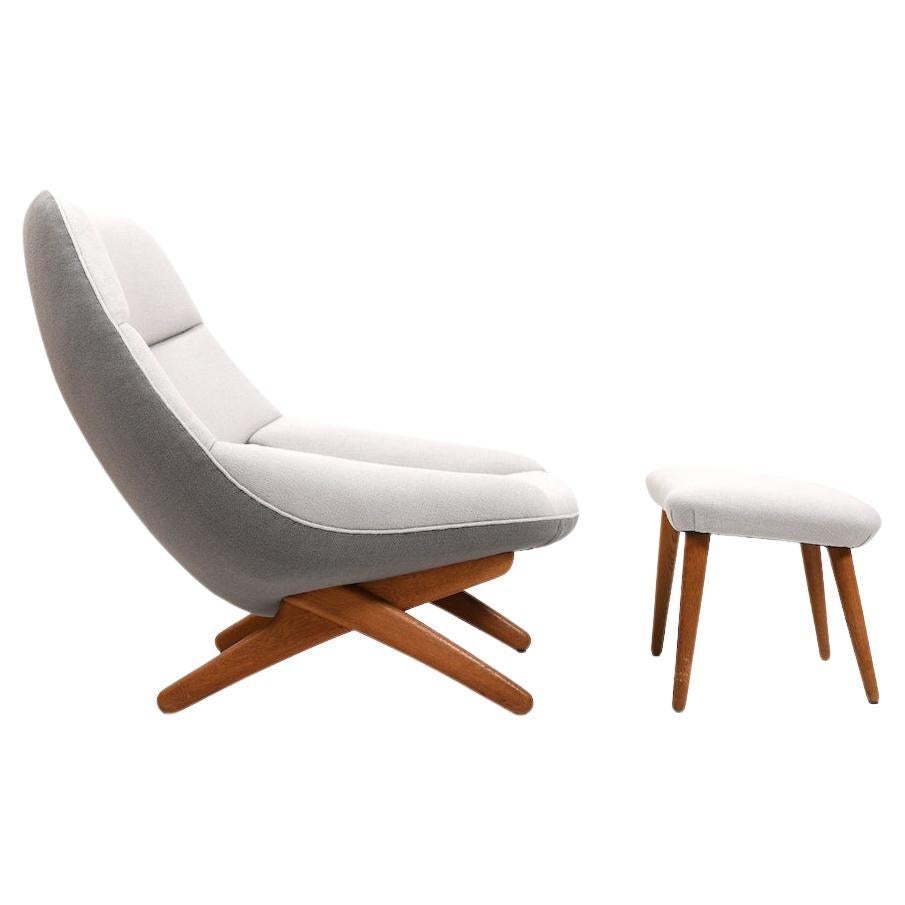 Illum Wikkelsø Lounge Chair Model 'ML91' 1950s / New Upholstered ! en vente