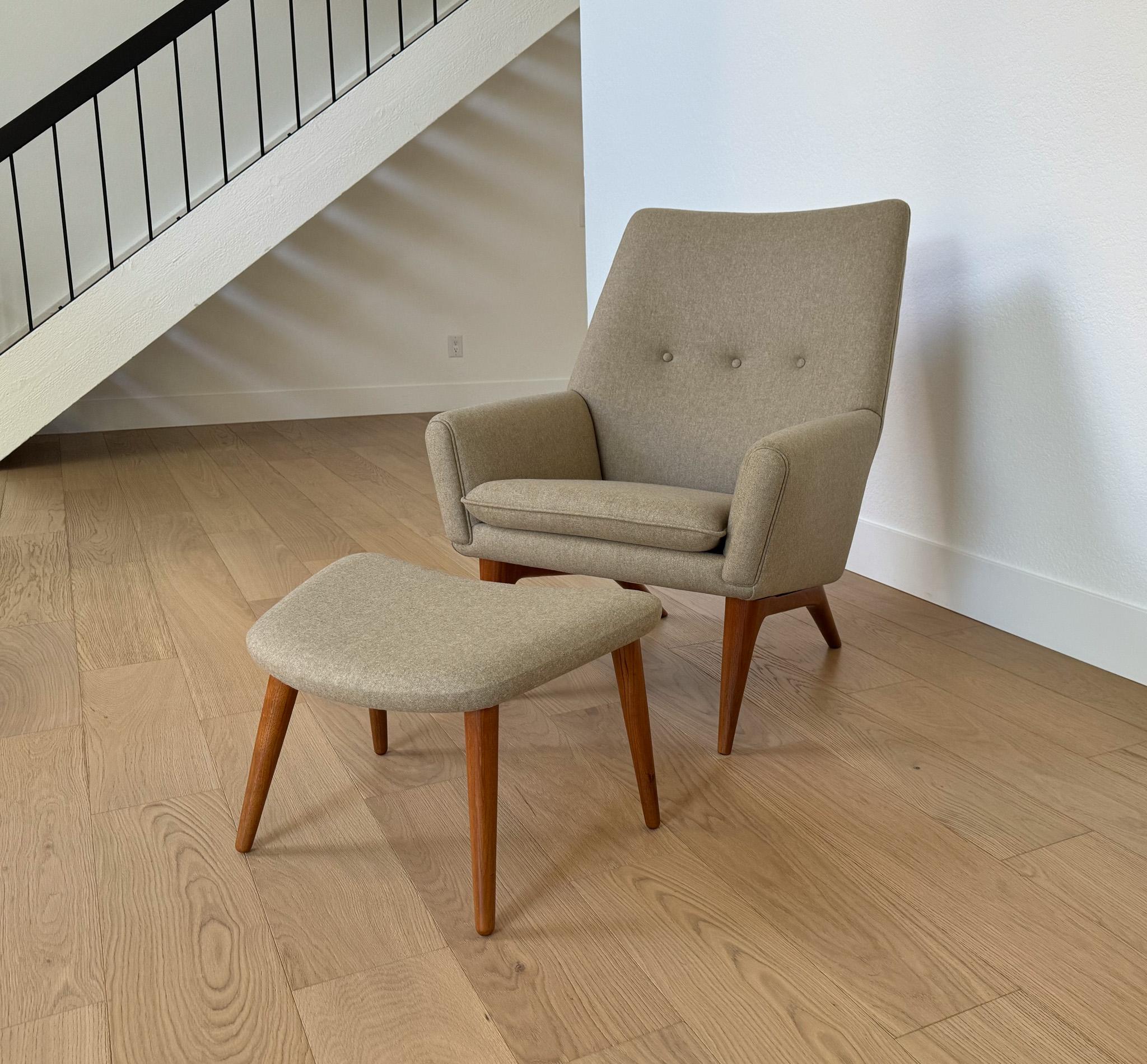 Illum Wikkelsø Lounge Chair & Ottoman for A. Mikael Laursen & Søn, Denmark, 60's 5