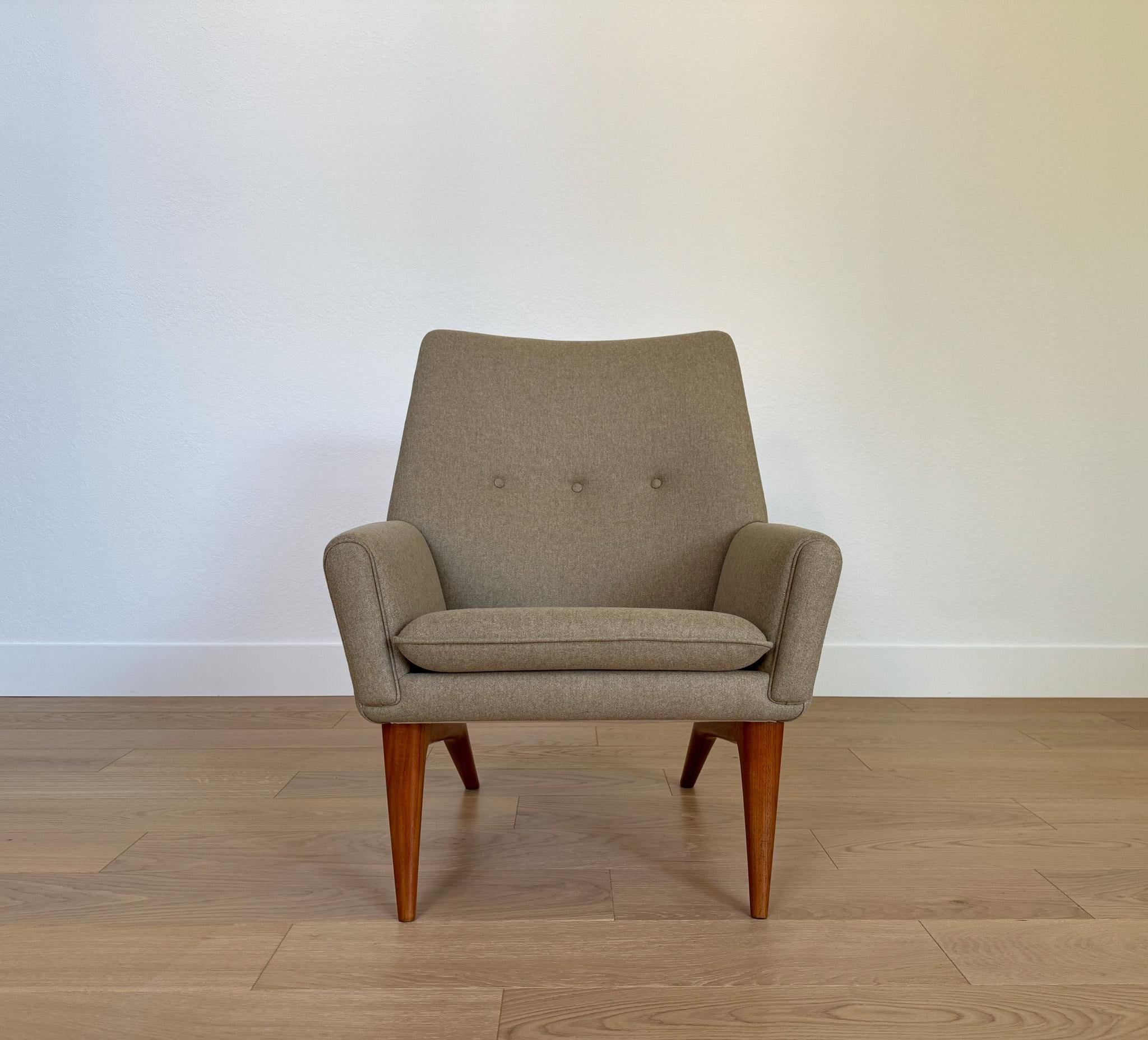 Danish Illum Wikkelsø Lounge Chair & Ottoman for A. Mikael Laursen & Søn, Denmark, 60's