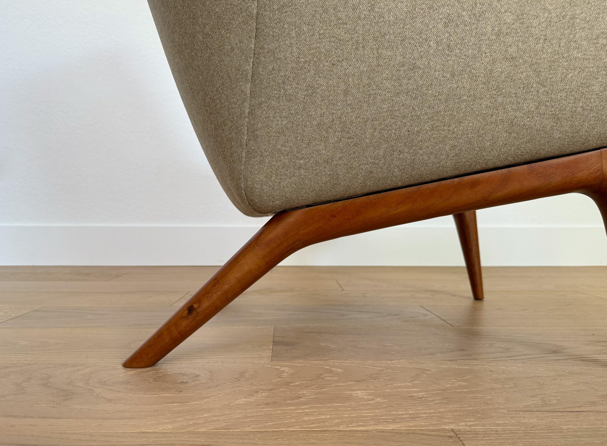 20th Century Illum Wikkelsø Lounge Chair & Ottoman for A. Mikael Laursen & Søn, Denmark, 60's