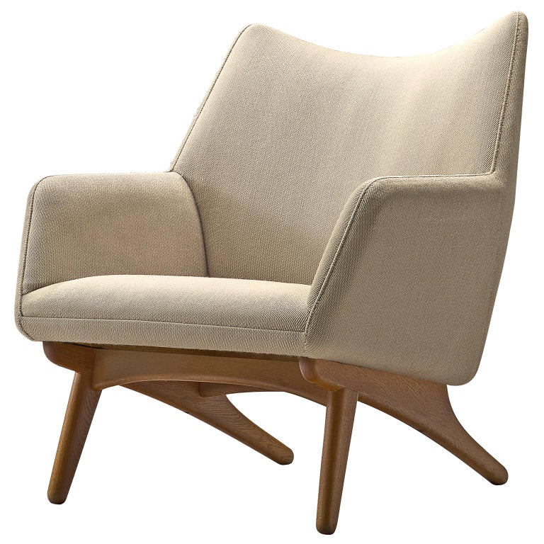 Wikkelsø Lounge Chair Off-White Upholstery at 1stDibs