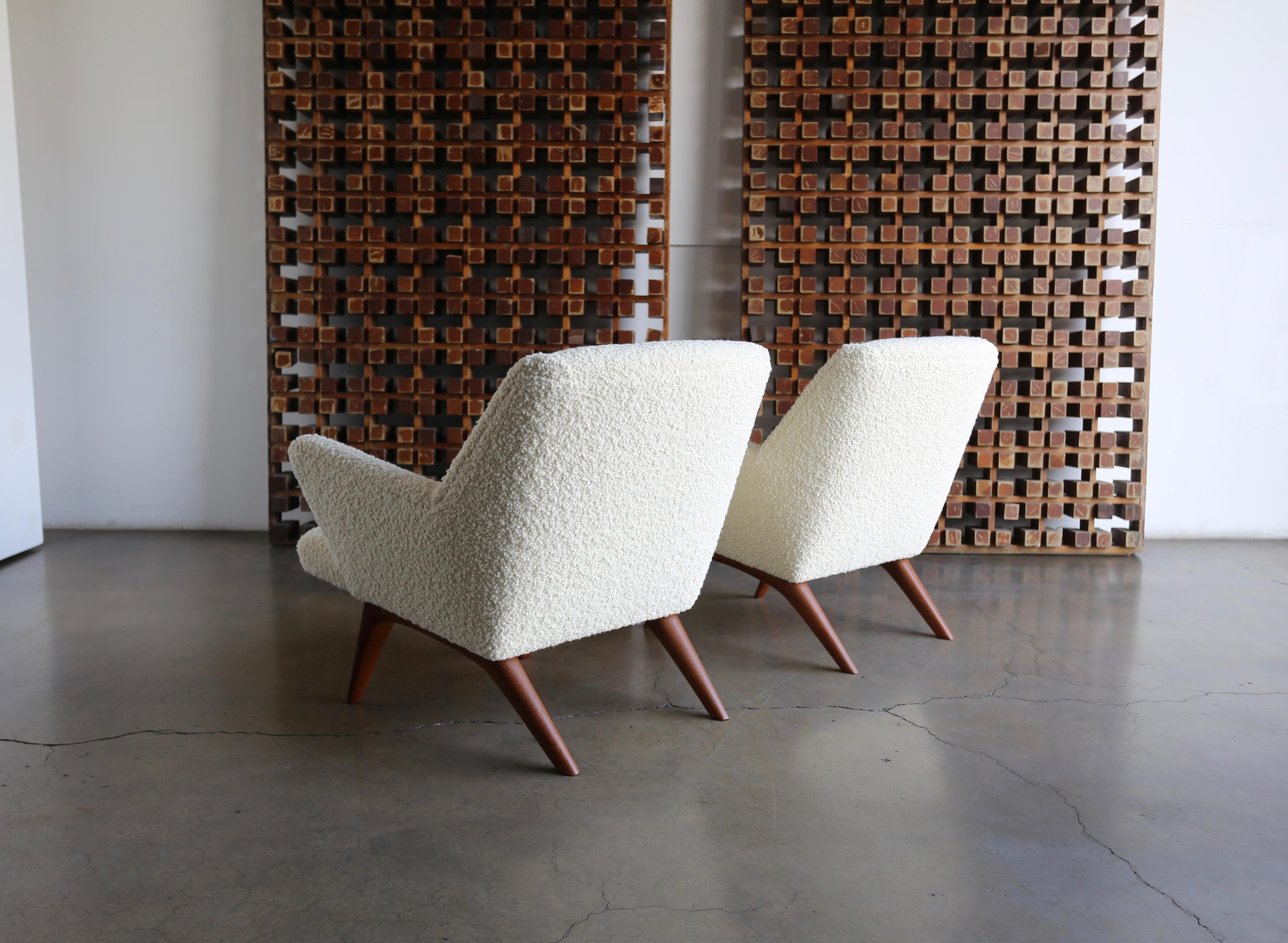 Illum Wikkelsø Lounge Chairs for A. Mikael Laursen & Søn, circa 1960 In Good Condition In Costa Mesa, CA