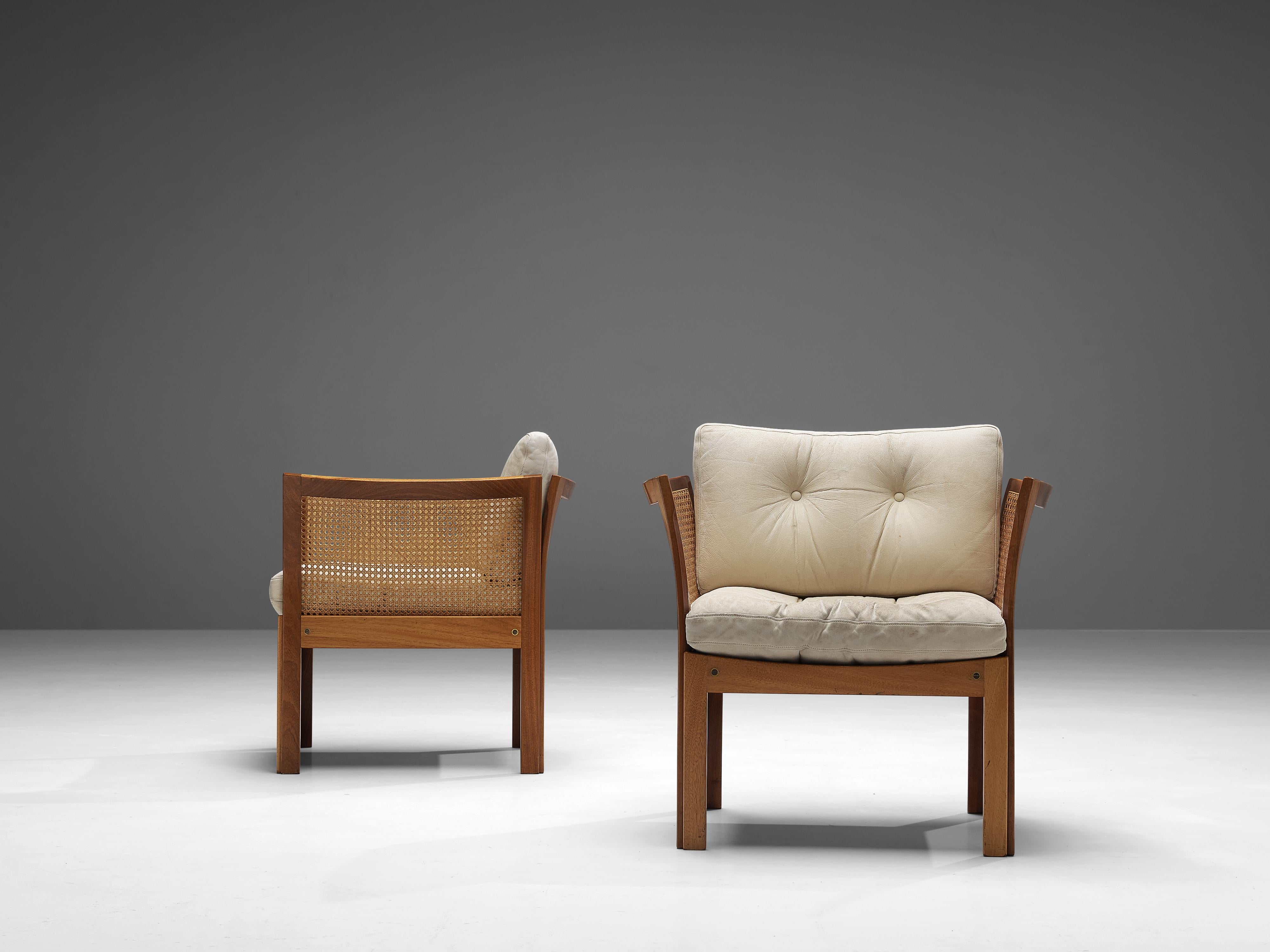 Illum Wikkelsø Lounge Chairs in Mahogany and Cane 3