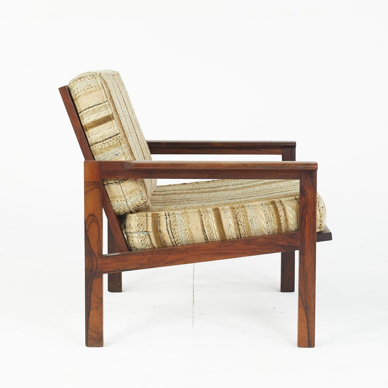 Upholstery Illum Wikkelsø Mid Century Rosewood Lounge Chair For Sale