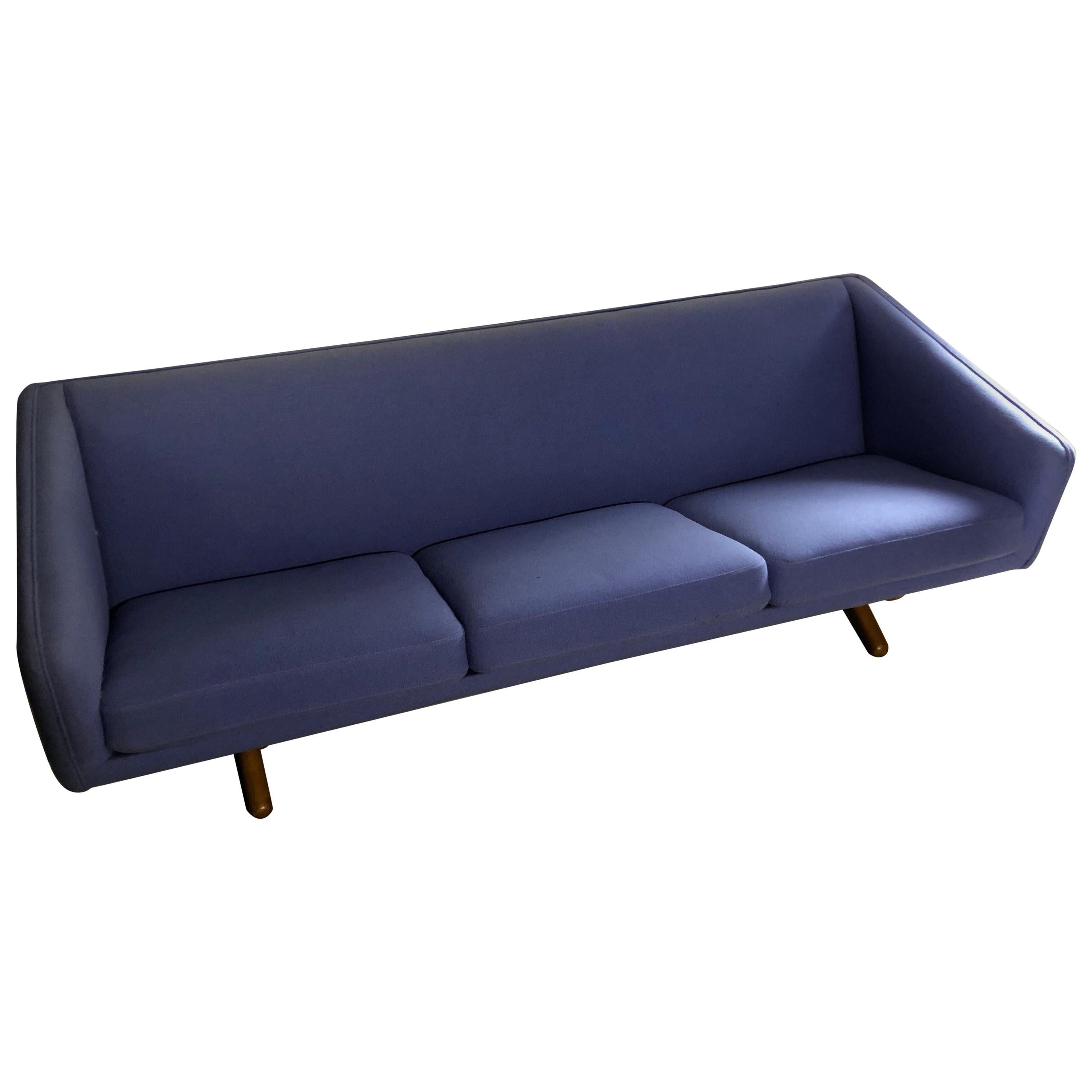 Illum Wikkelsø ML-90 Blue Sofa, by A. Mikael Laursen Danish Mid-Century Modern For Sale