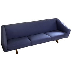 Illum Wikkelsø ML-90 Blue Sofa, by A. Mikael Laursen Danish Mid-Century Modern