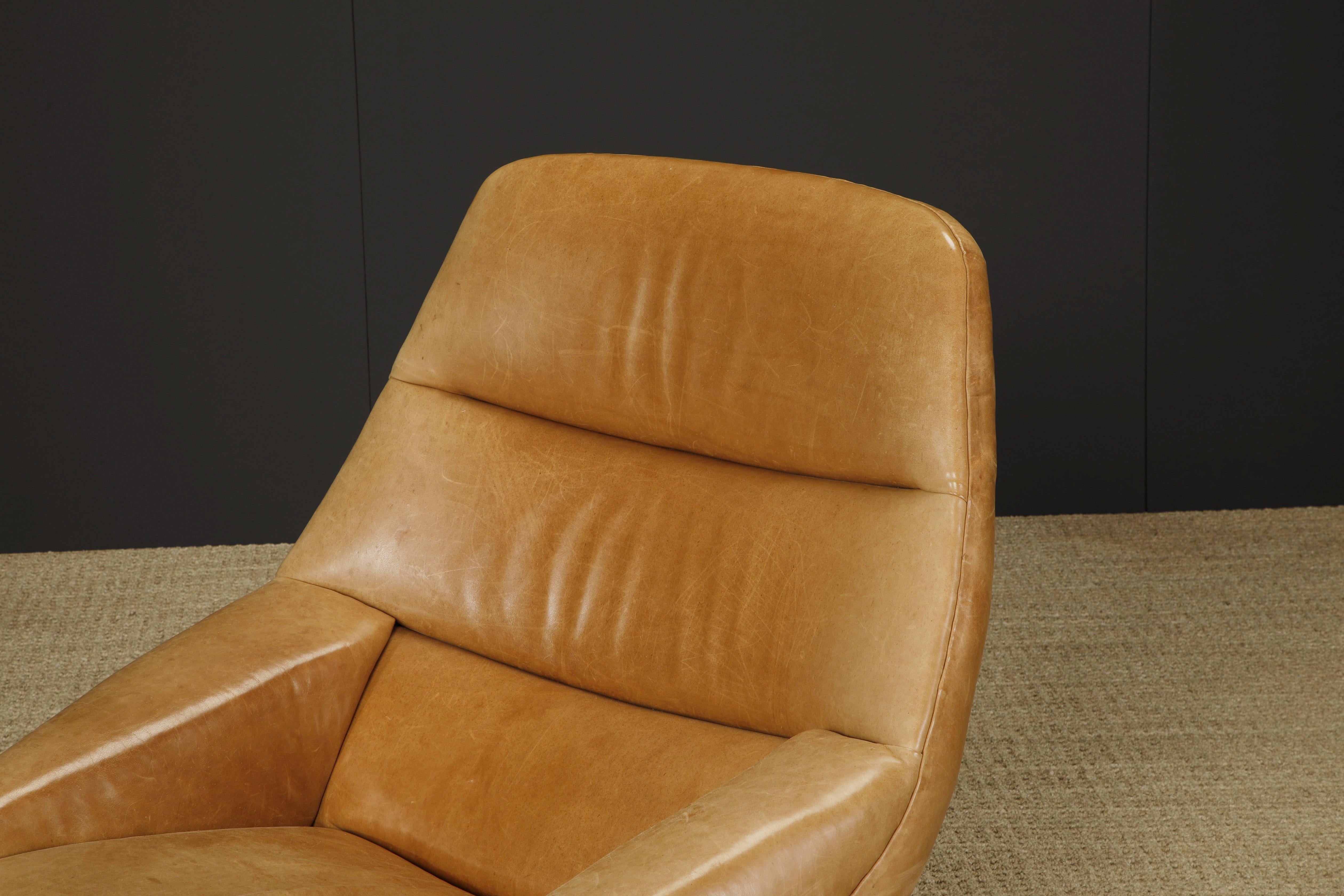 Illum Wikkelsø 'ML-91' Leather Lounge Chair and Ottoman, Denmark, circa 1960 10