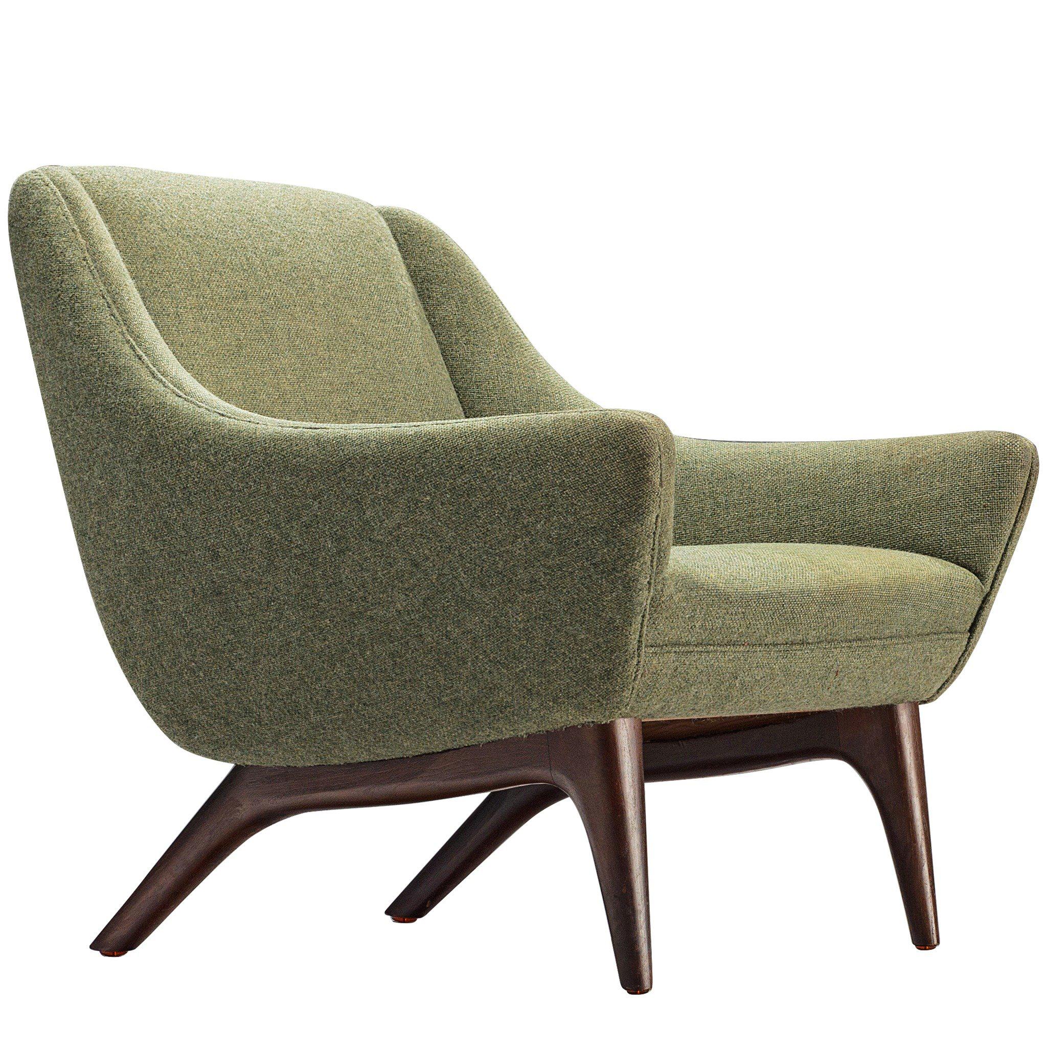Illum Wikkelsø ML90 Lounge Chair in Green Wool