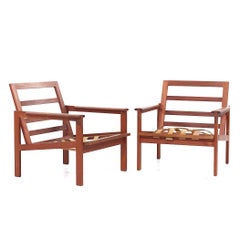 Illum Wikkelsø Niels Eilersen Capella Model No 4 MCM Teak Lounge Chairs - Pair