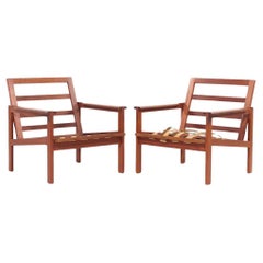 Illum Wikkelsø Niels Eilersen Capella Model No 4 MCM Teak Lounge Chairs - Pair