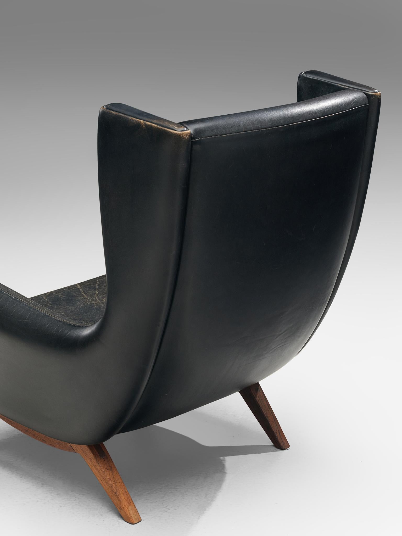 Illum Wikkelsø Original Leather Lounge Chair 1