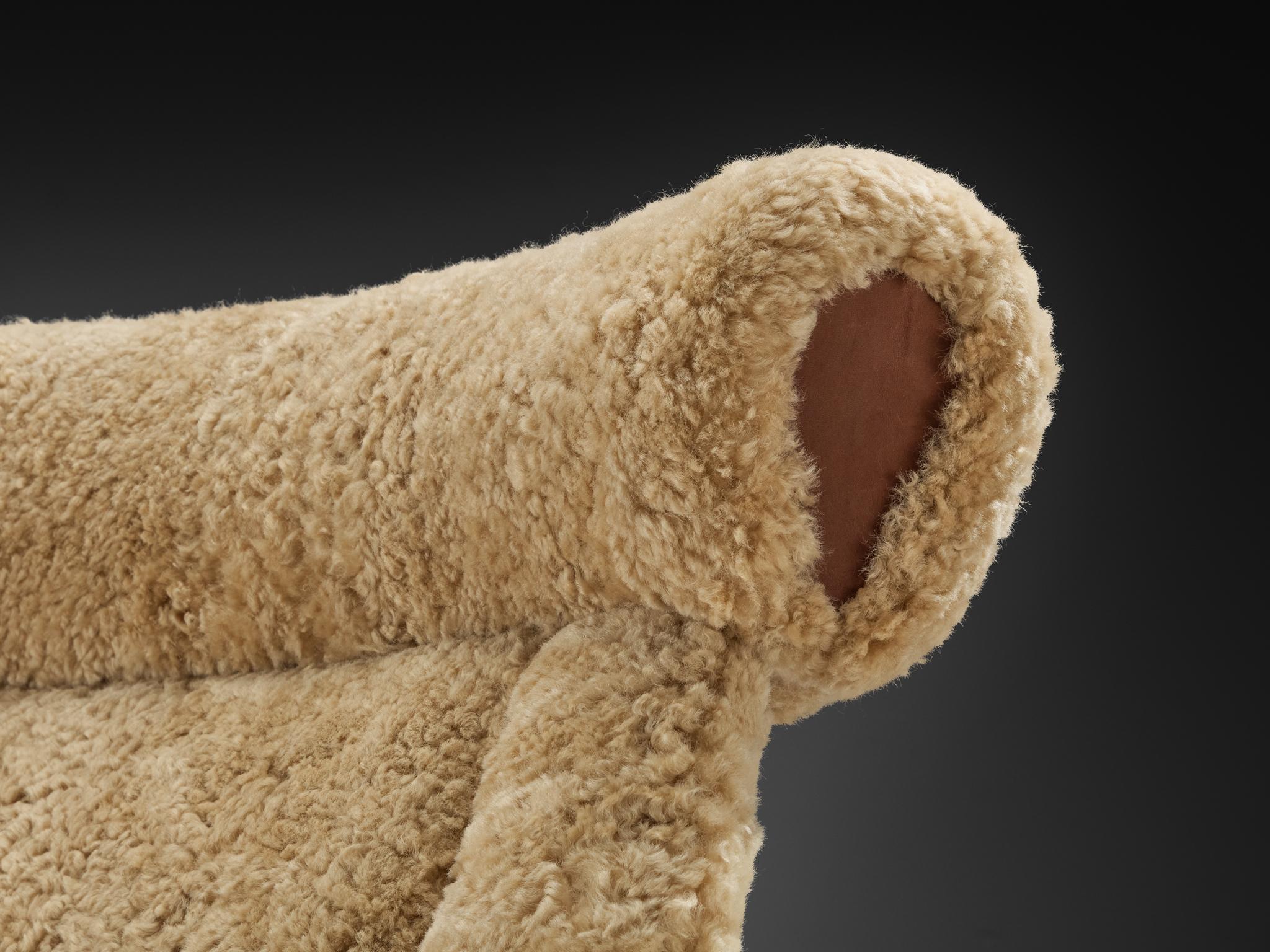 Illum Wikkelsø 'Ox' Loungesessel aus Schafsleder im Angebot 1