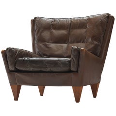 Illum Wikkelsø 'Pyramid' Chair in Teak and Leather