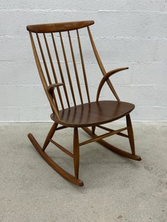 Illum Wikkelsø Rocking Chair « IW3 » for Niels Eilersen 1960