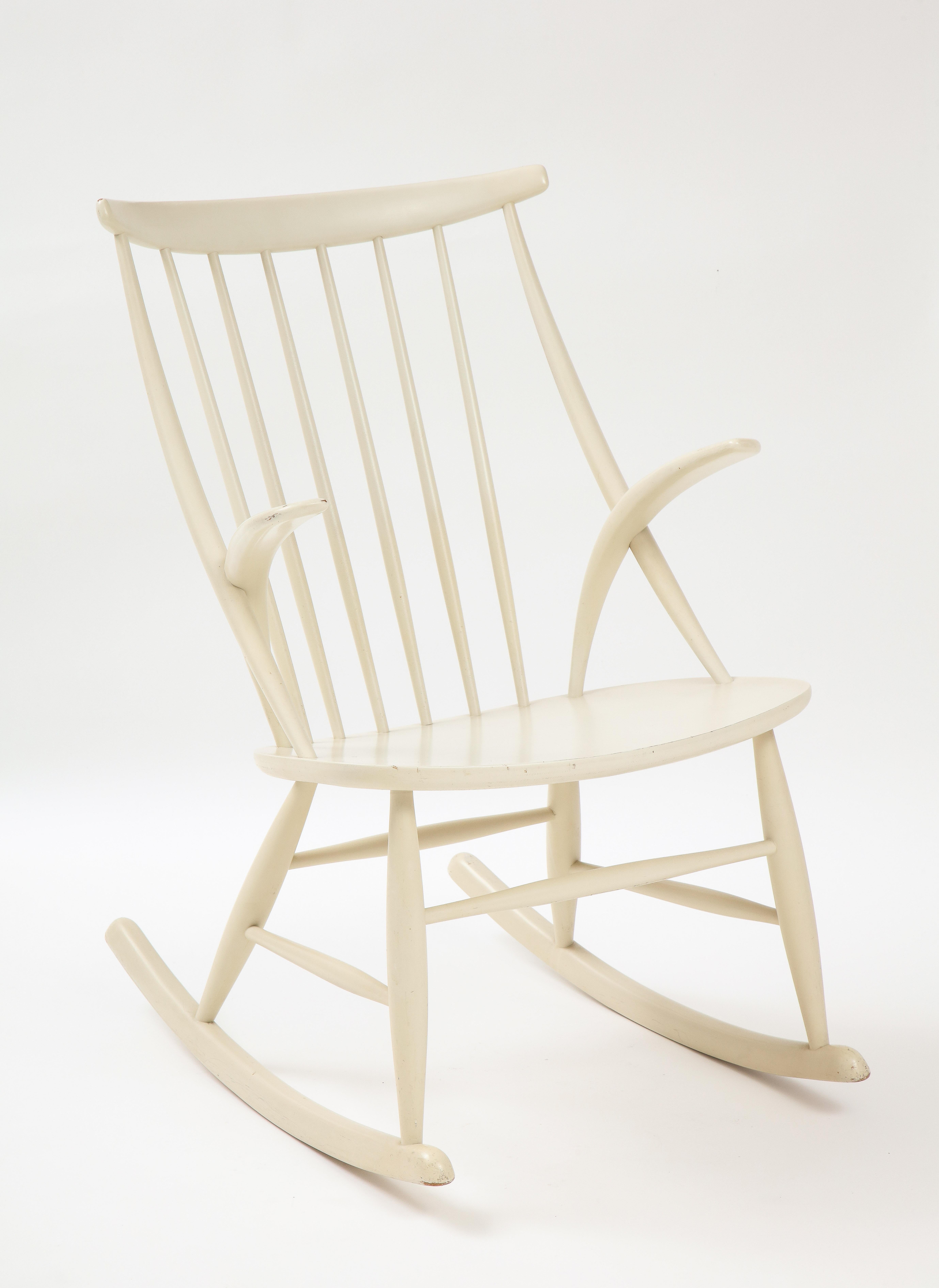 Danish Illum Wikkelsø Rocking Chair, Mod. Iw3, Niels Eilersen, Denmark, 1958