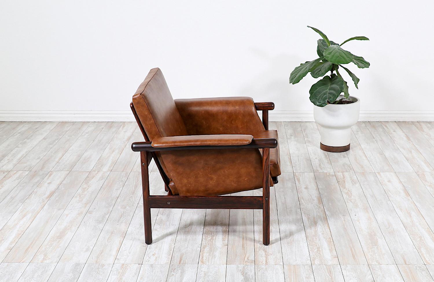 Mid-Century Modern Illum Wikkelsø Rosewood & Cognac Leather Lounge Chair for Koefoed's Møbelfabrik