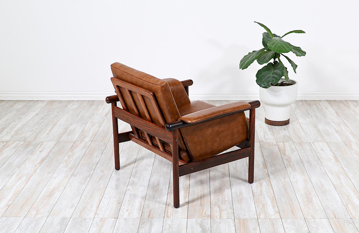 Danish Illum Wikkelsø Rosewood & Cognac Leather Lounge Chair for Koefoed's Møbelfabrik