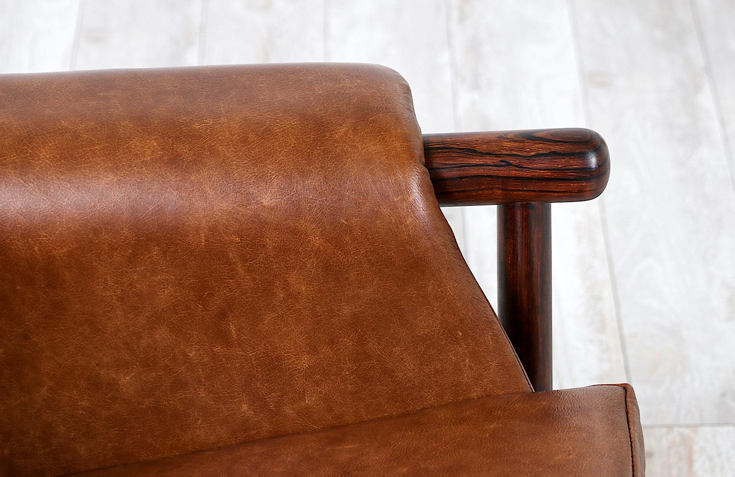 Illum Wikkelsø Rosewood & Cognac Leather Lounge Chair for Koefoed's Møbelfabrik 1