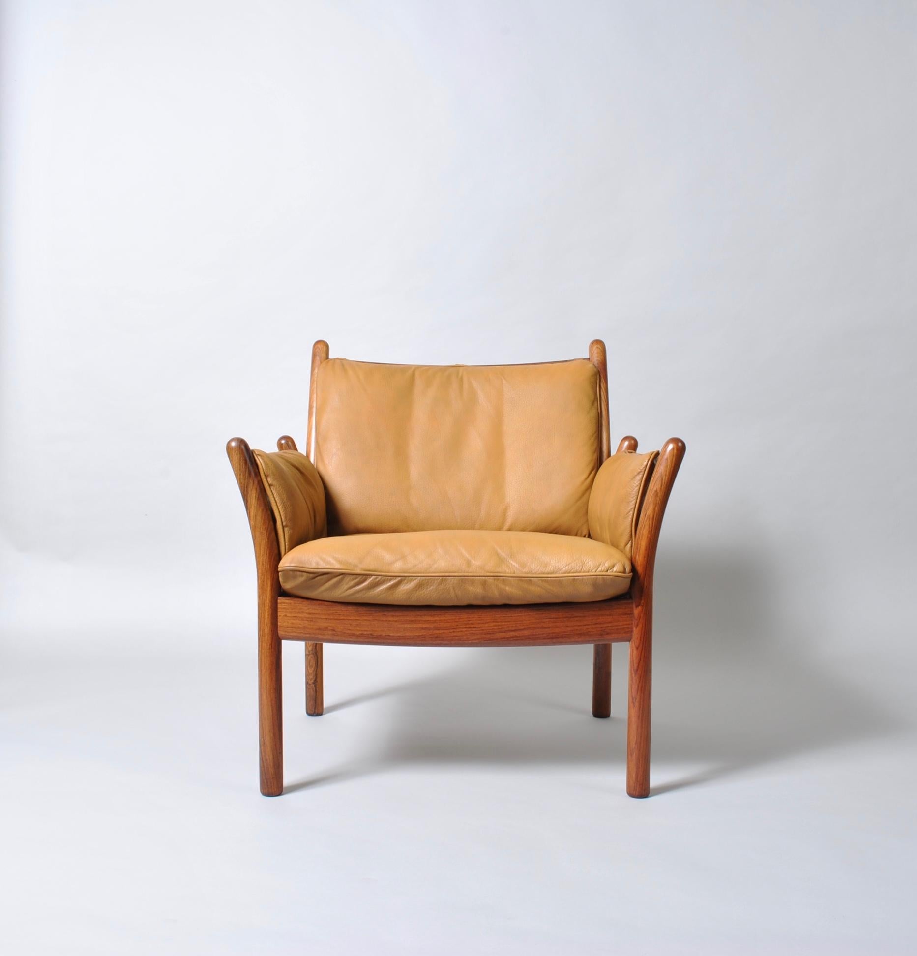 Illum Wikkelsø Rosewood and Leather ‘Genius’ Chair 7