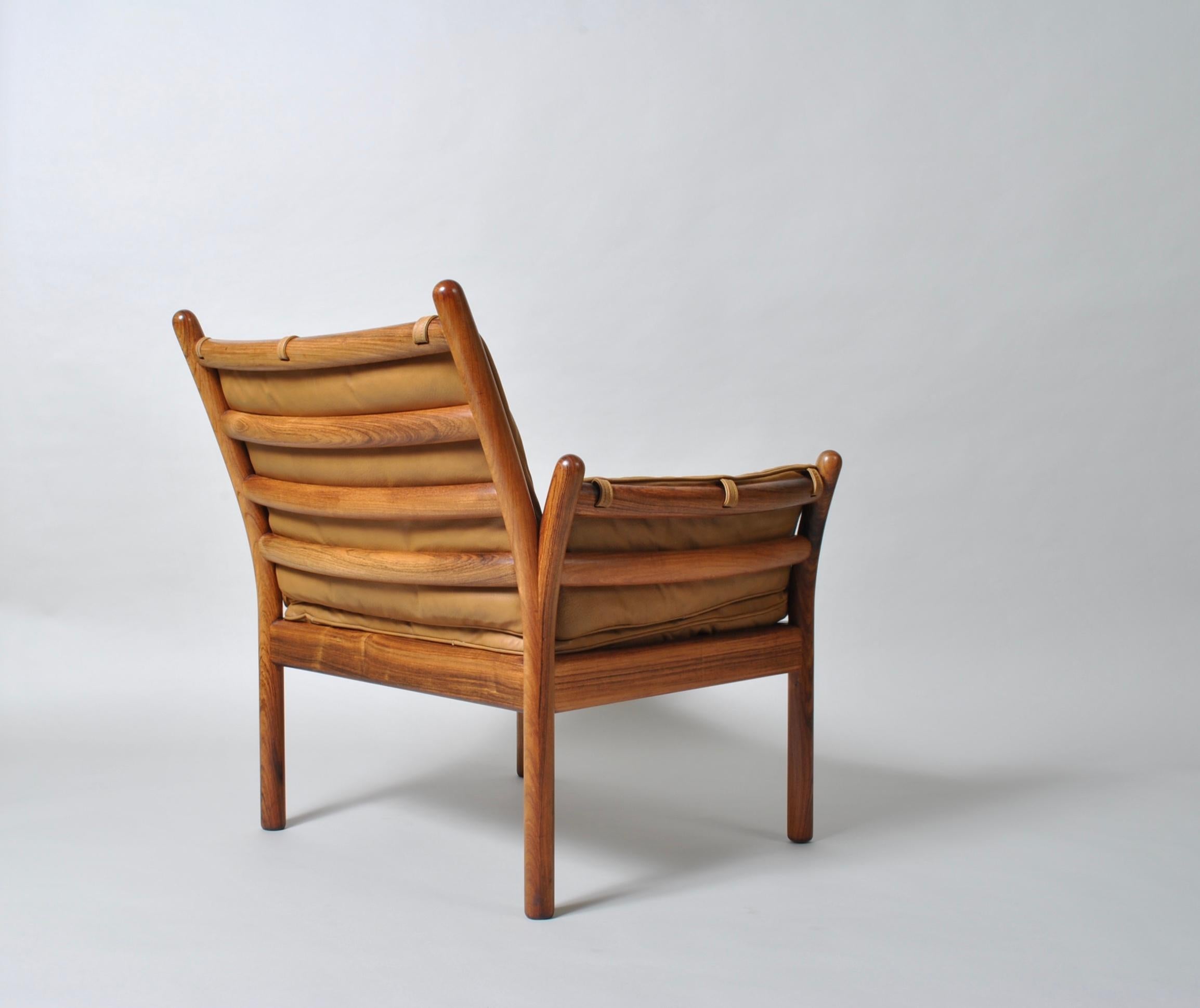 20th Century Illum Wikkelsø Rosewood and Leather ‘Genius’ Chair